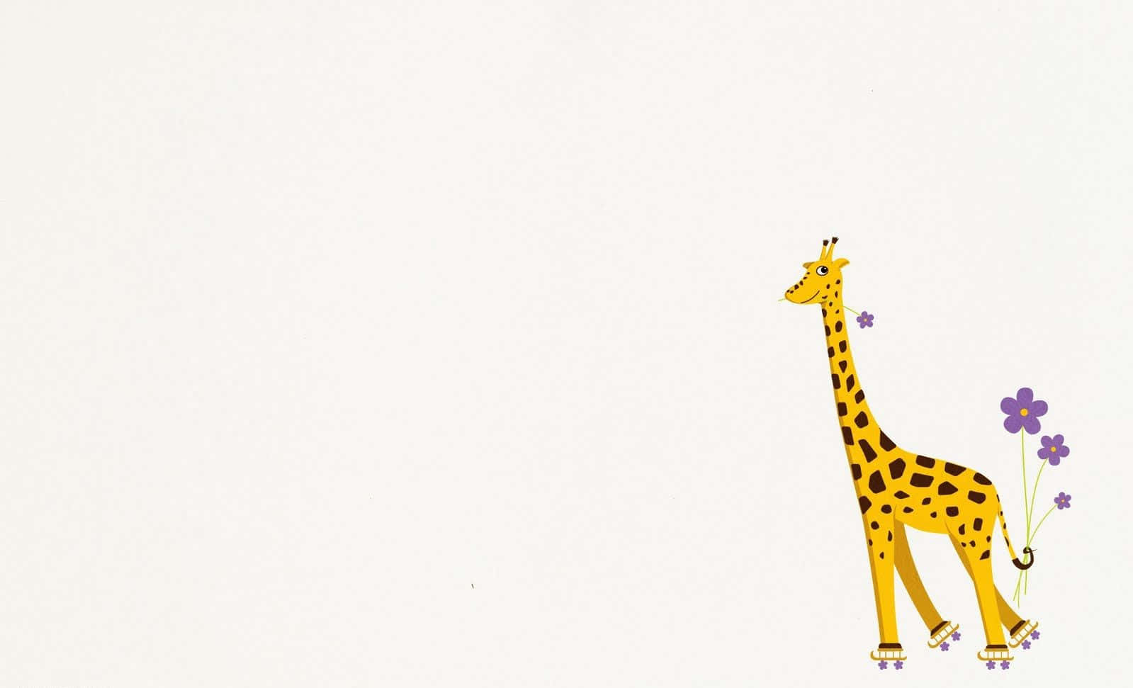 Cute Giraffe na Naka-Roller Skates Wallpaper