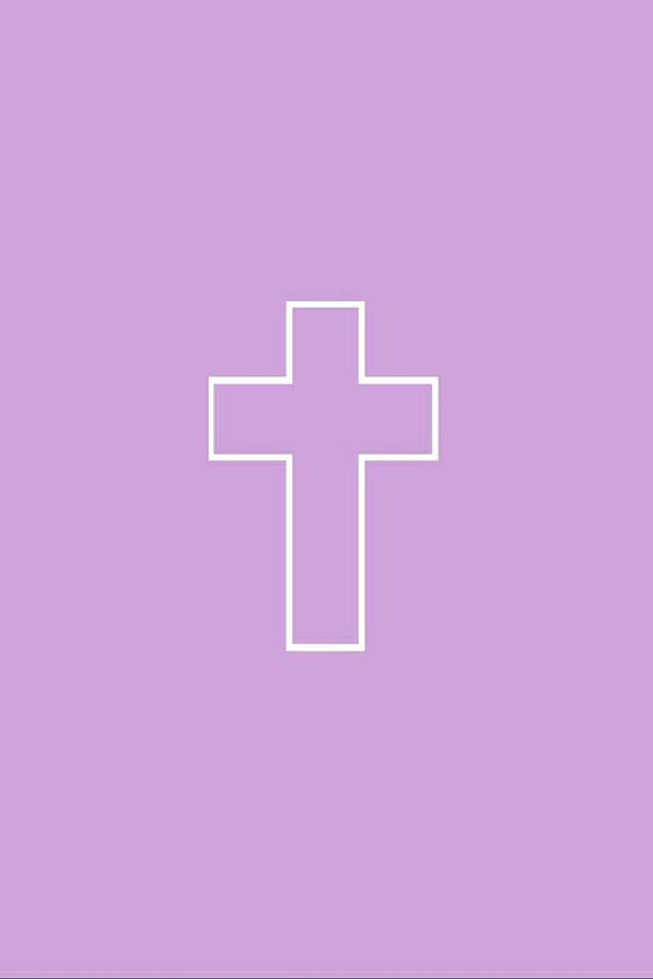 Cute Girly Cross Na Nasa Pastel Purple na Background Wallpaper