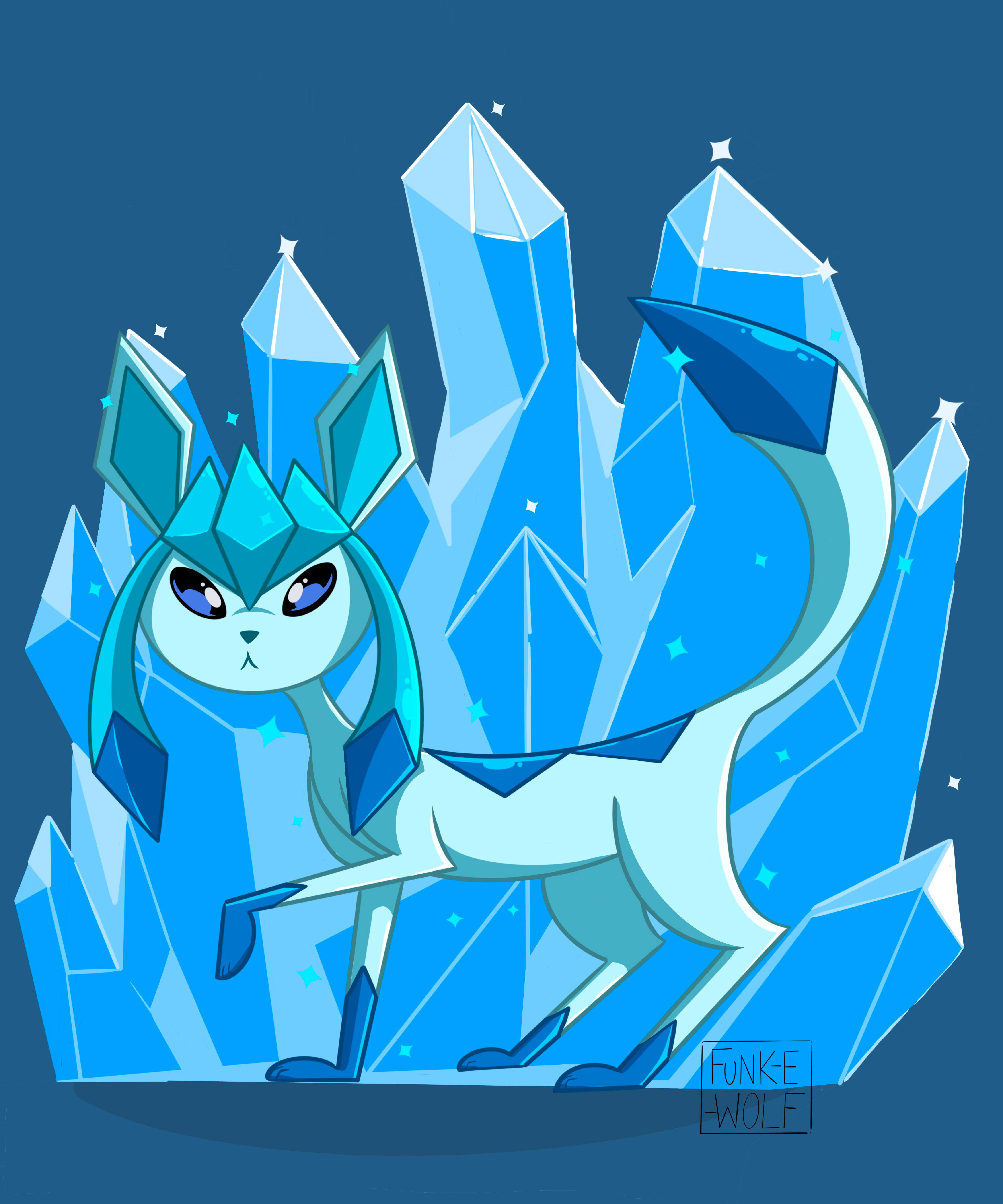 Kawaii Glaceon Cartoon Wallpaper