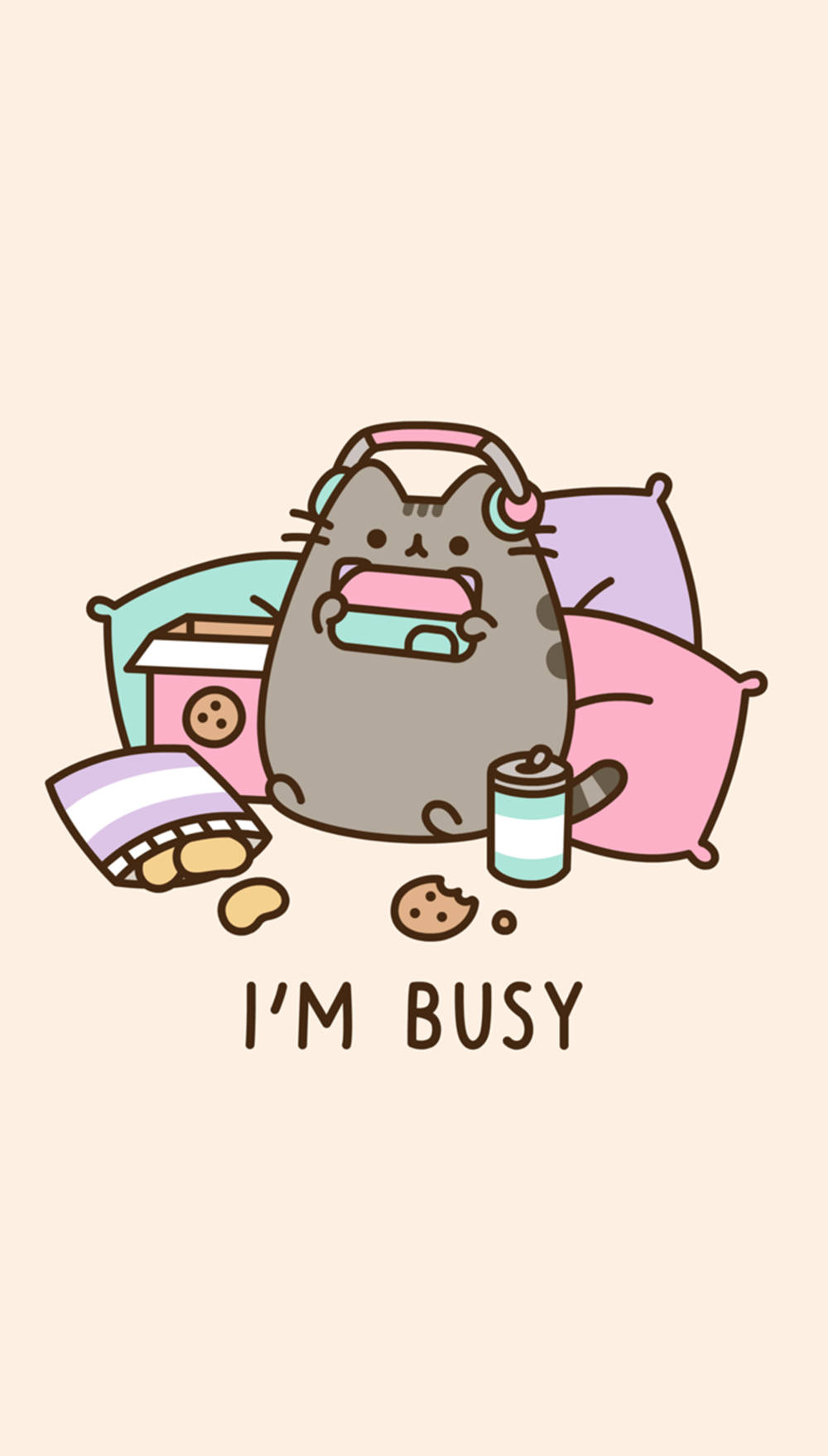 Cute Kawaii Aesthetic na Pusheen Cat Wallpaper