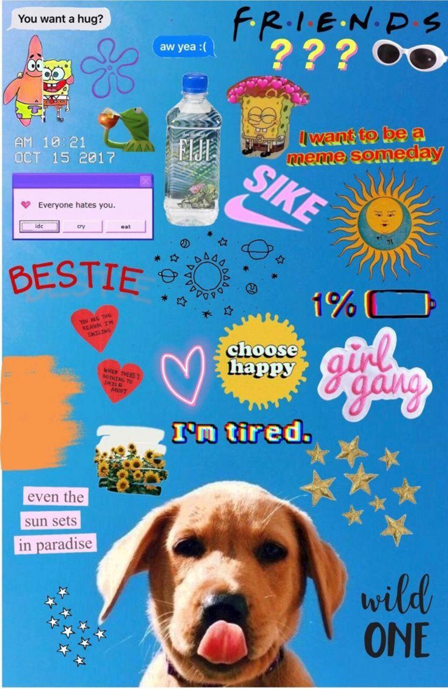 Cute Labrador Puppy Aesthetic VSCO Collage Wallpaper