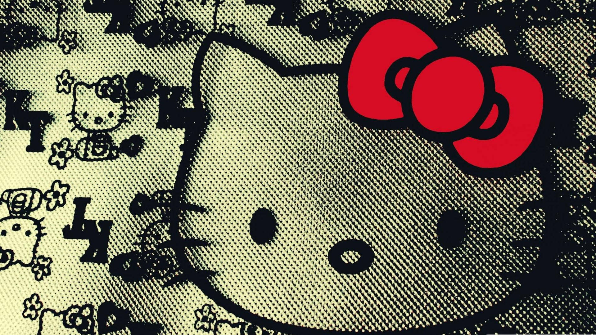 Cute na Artistic Black Hello Kitty Wallpaper