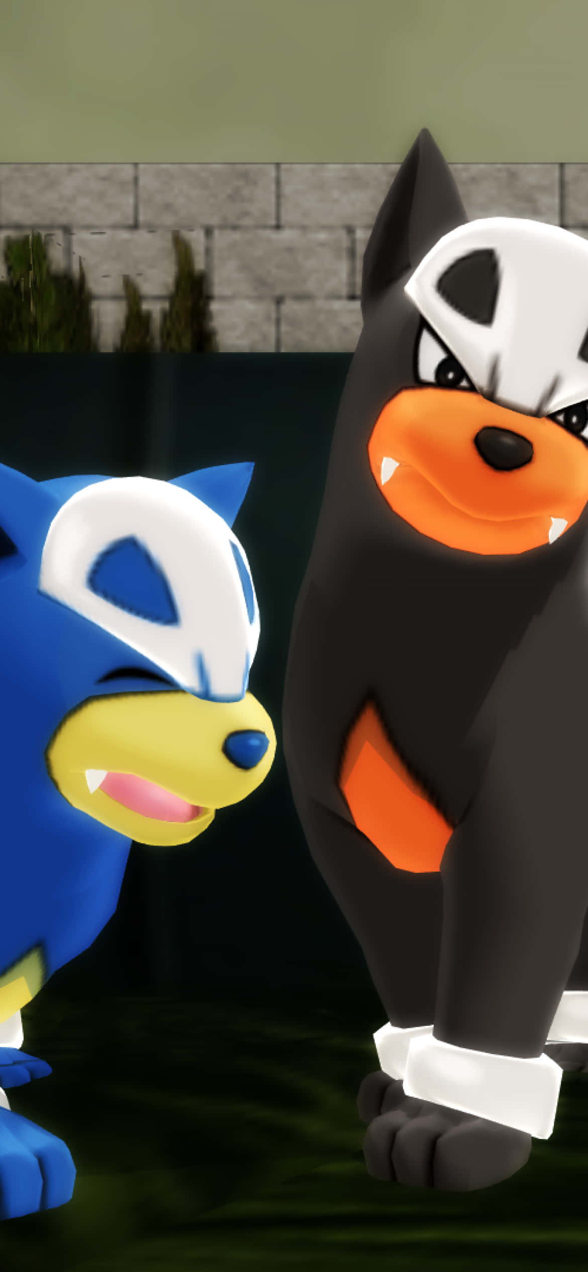 Cute na Houndour at Shiny Houndour para sa Telepono Wallpaper