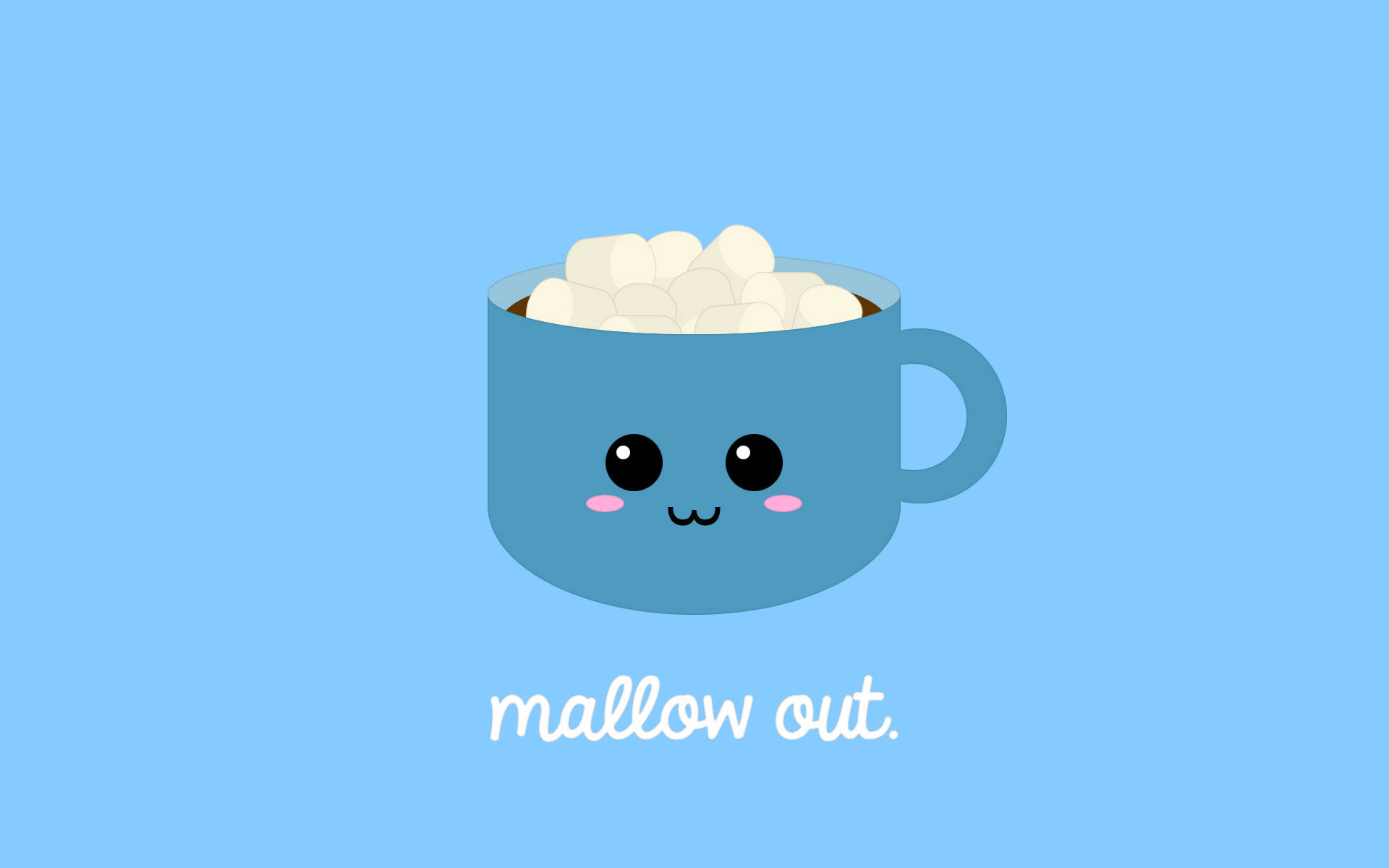 Cute na Kawaii Marshmallow Cup Wallpaper