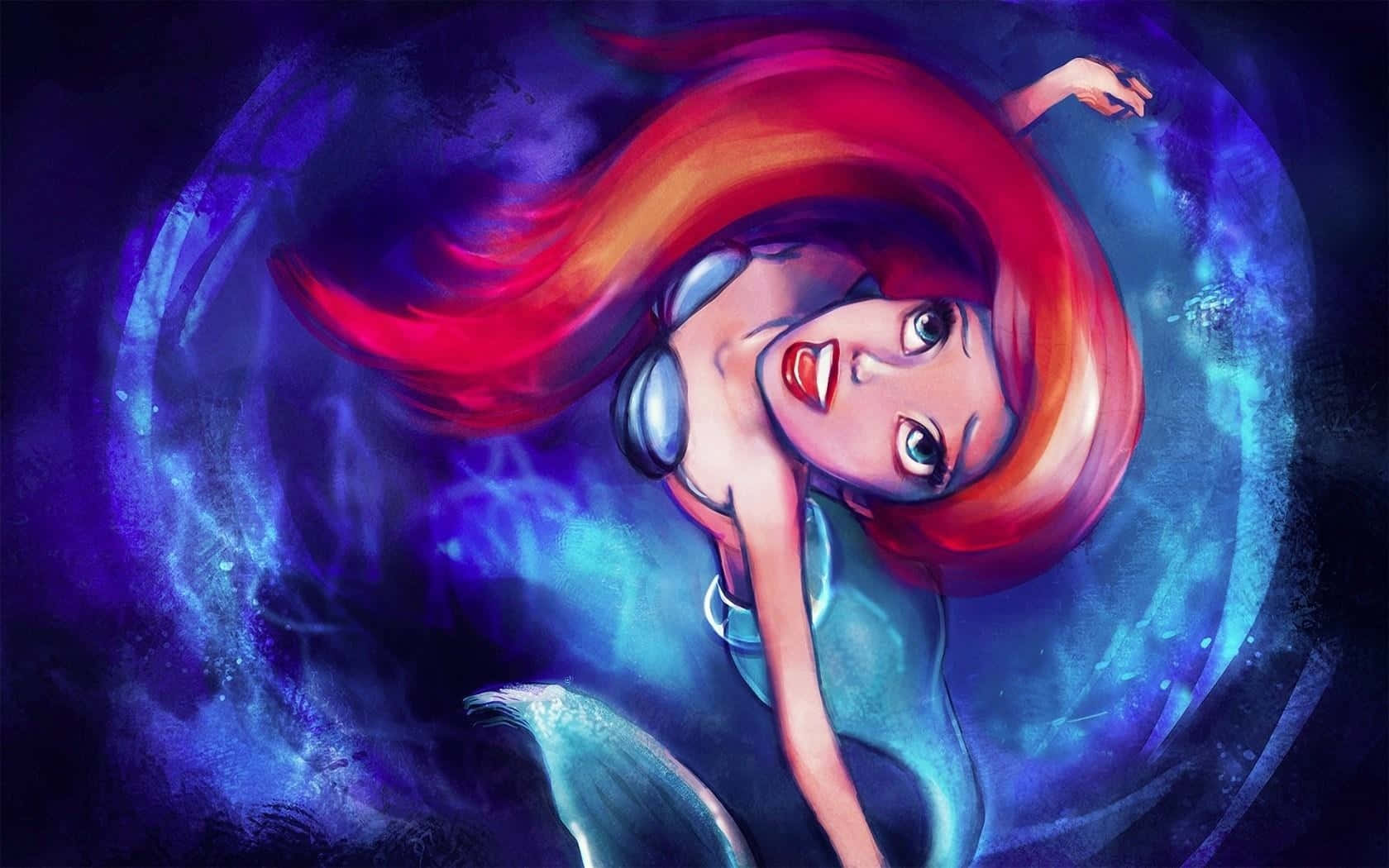 Cute na Little Mermaid na Pagpipinta mula sa Pelikula Wallpaper