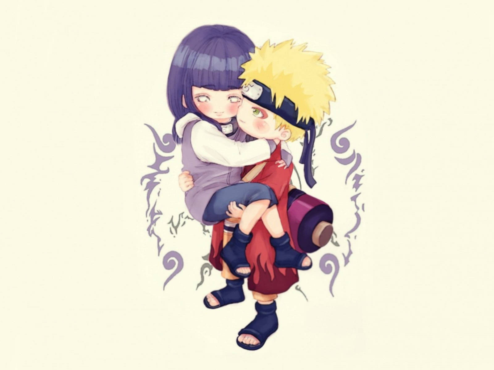 Cute na Magkasintahang Naruto at Hinata Wallpaper