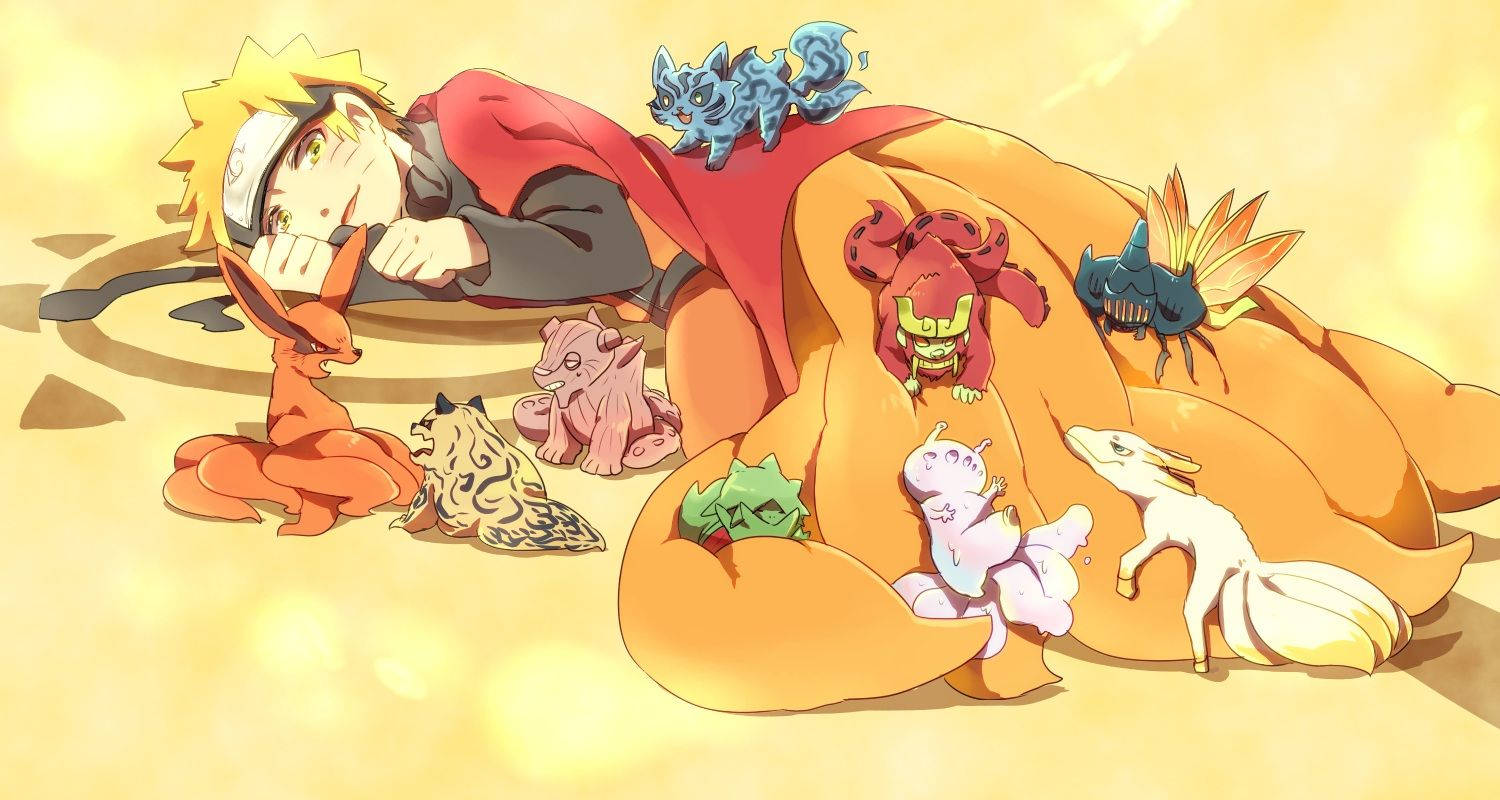 Cute Naruto na May Siyam na Buntot na Halimaw Wallpaper