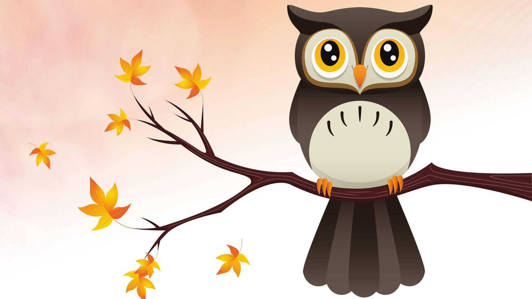 Cute Owl Sa Puno Wallpaper