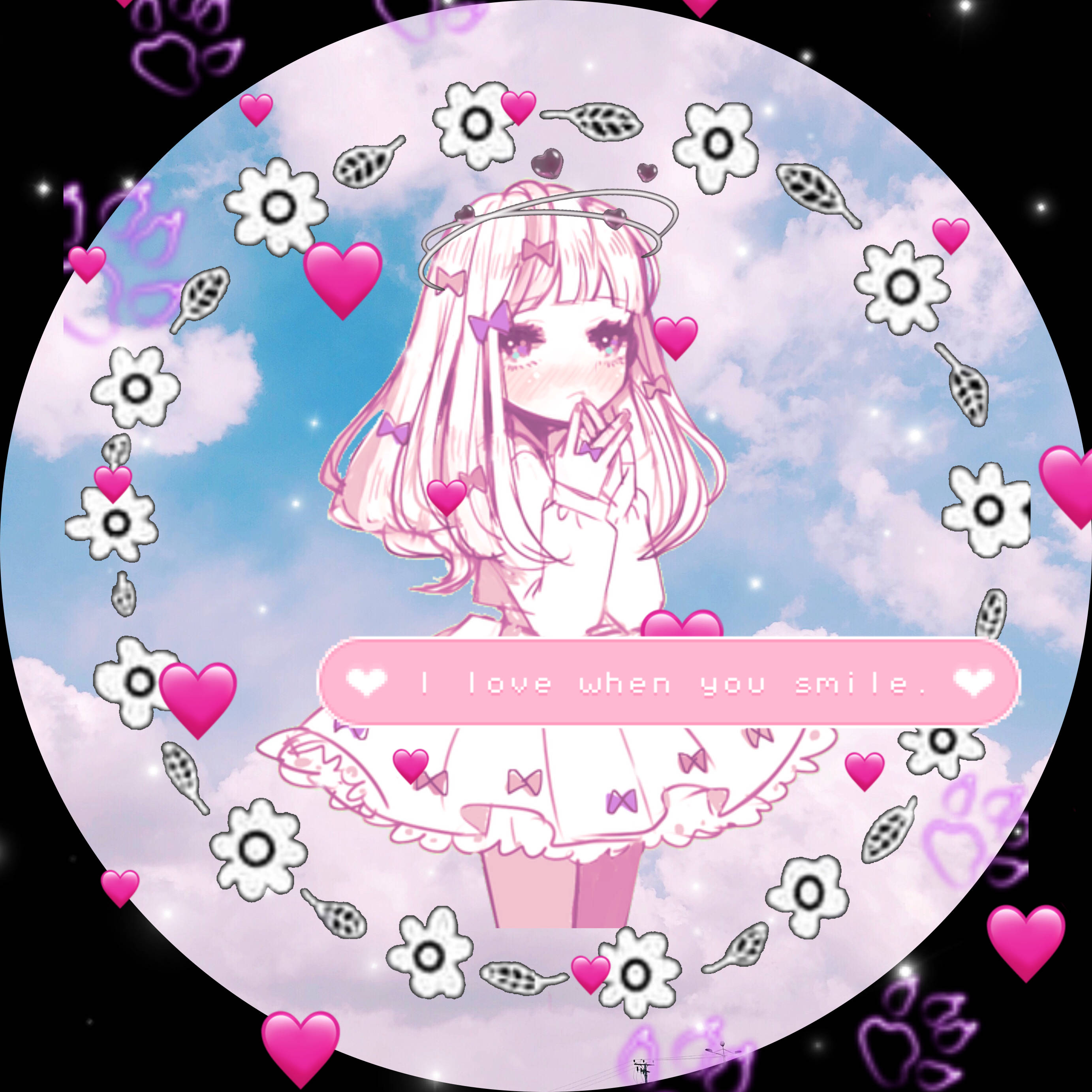 Cute PFP na May Anime na Babae na Bulaklak Wallpaper