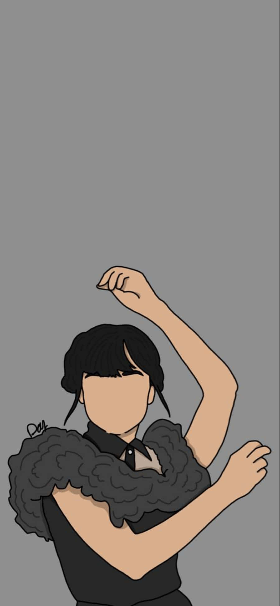 Cute Profile Wednesday Addams Minimalist Pictures Wallpaper