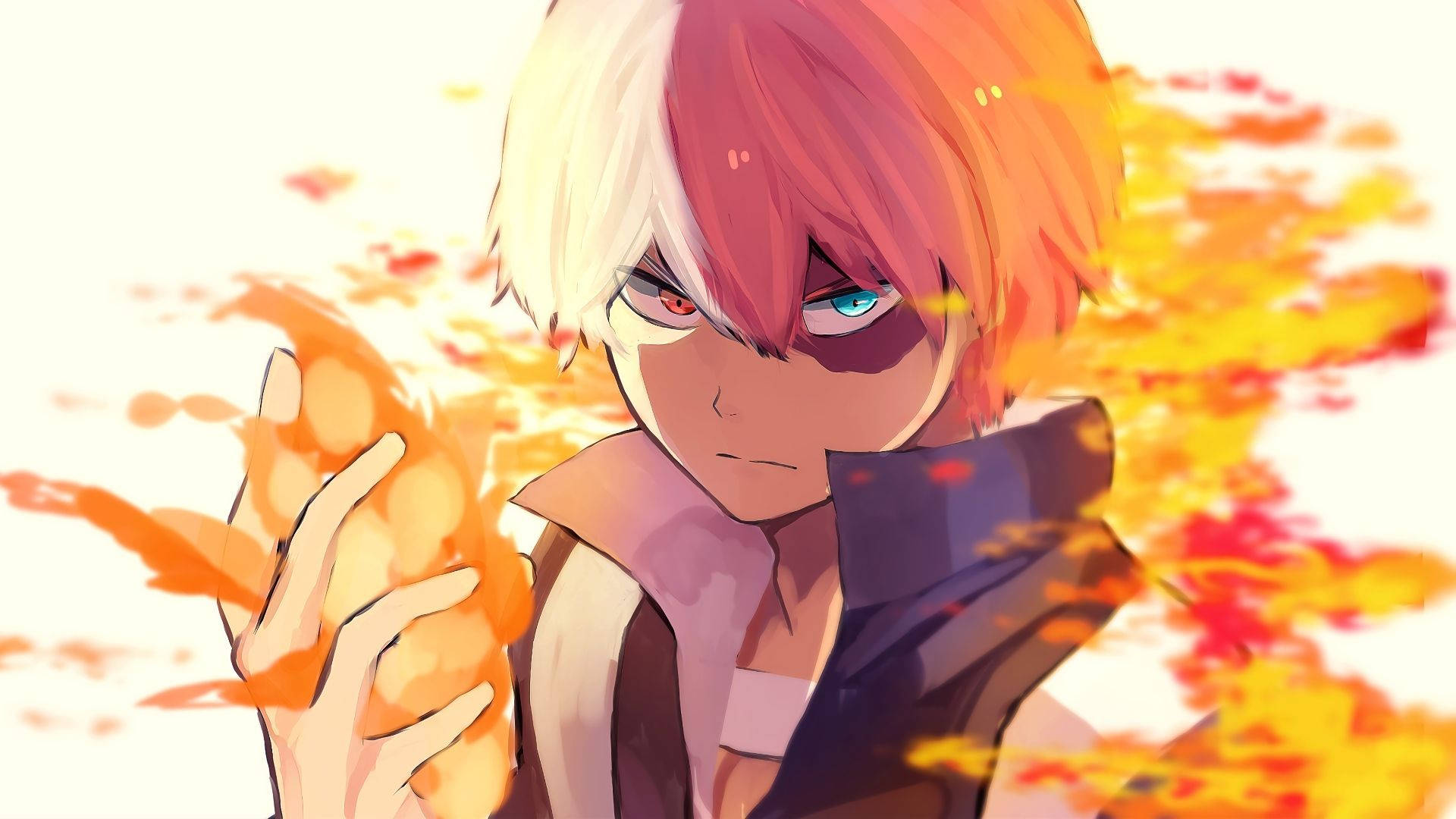Cute Todoroki na Gumagamit ng Apoy na Drawing Wallpaper
