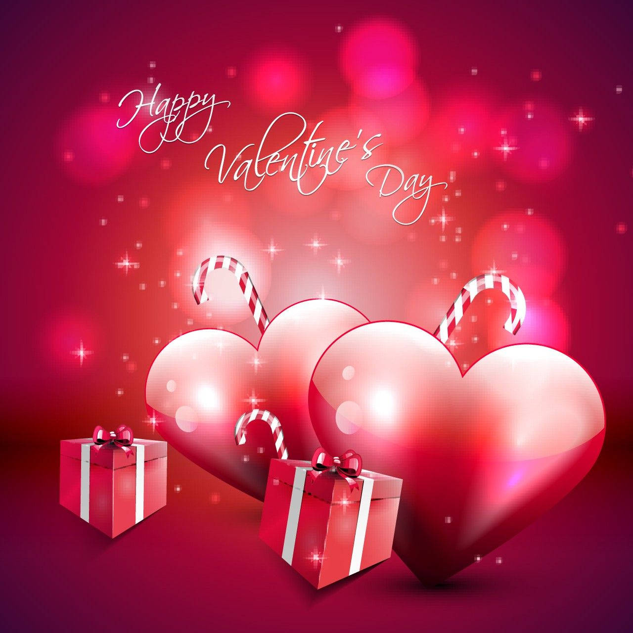 Mga Cute na Valentine's Day Heart Canes Gifts Wallpaper