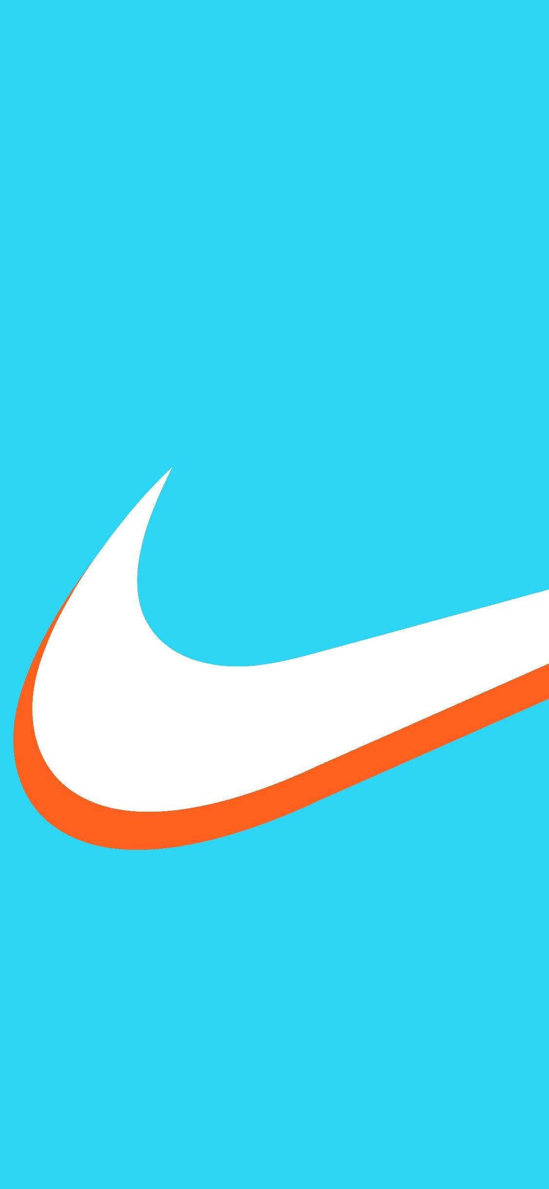 Cyan Nike iPhone Background Wallpaper