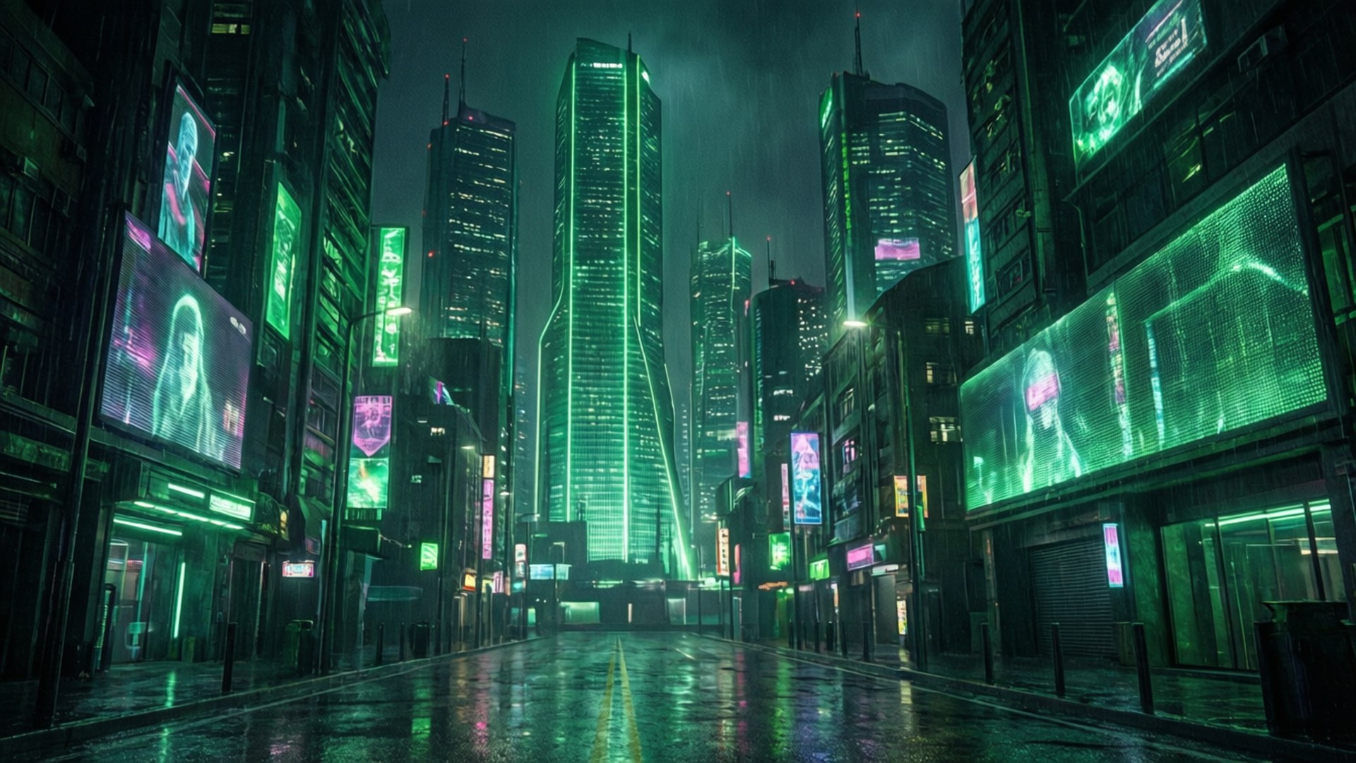 Cyberpunk Berde Wallpaper
