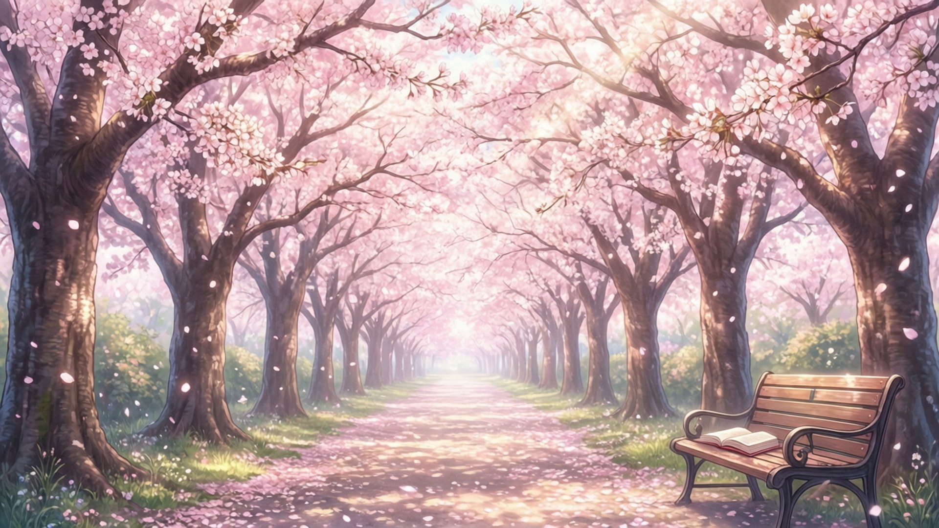 Daan ng Cherry Blossom Wallpaper