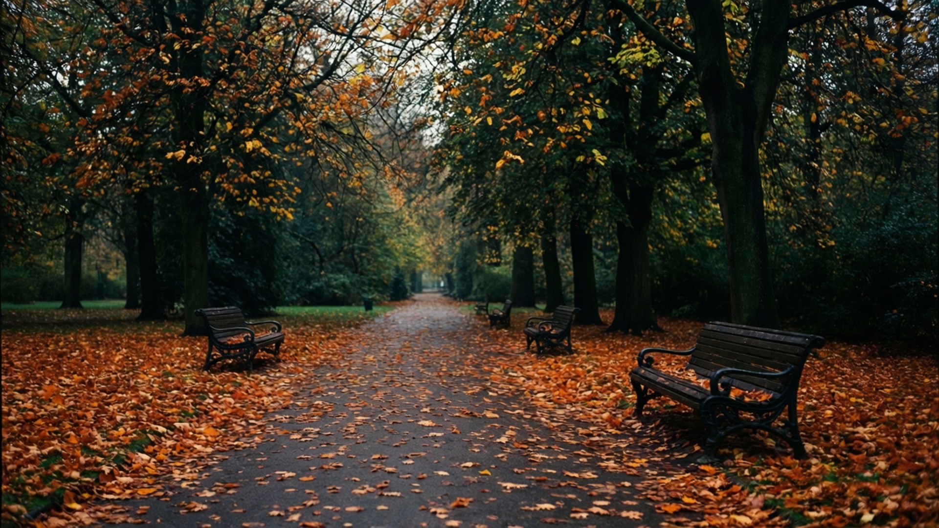 Daan sa Taglagas na Parke Wallpaper