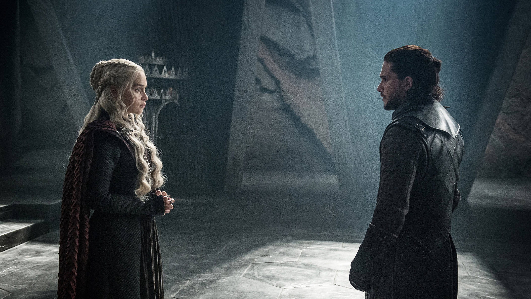 Daenerys na Nakatitig kay Jon Snow Game of Thrones Wallpaper