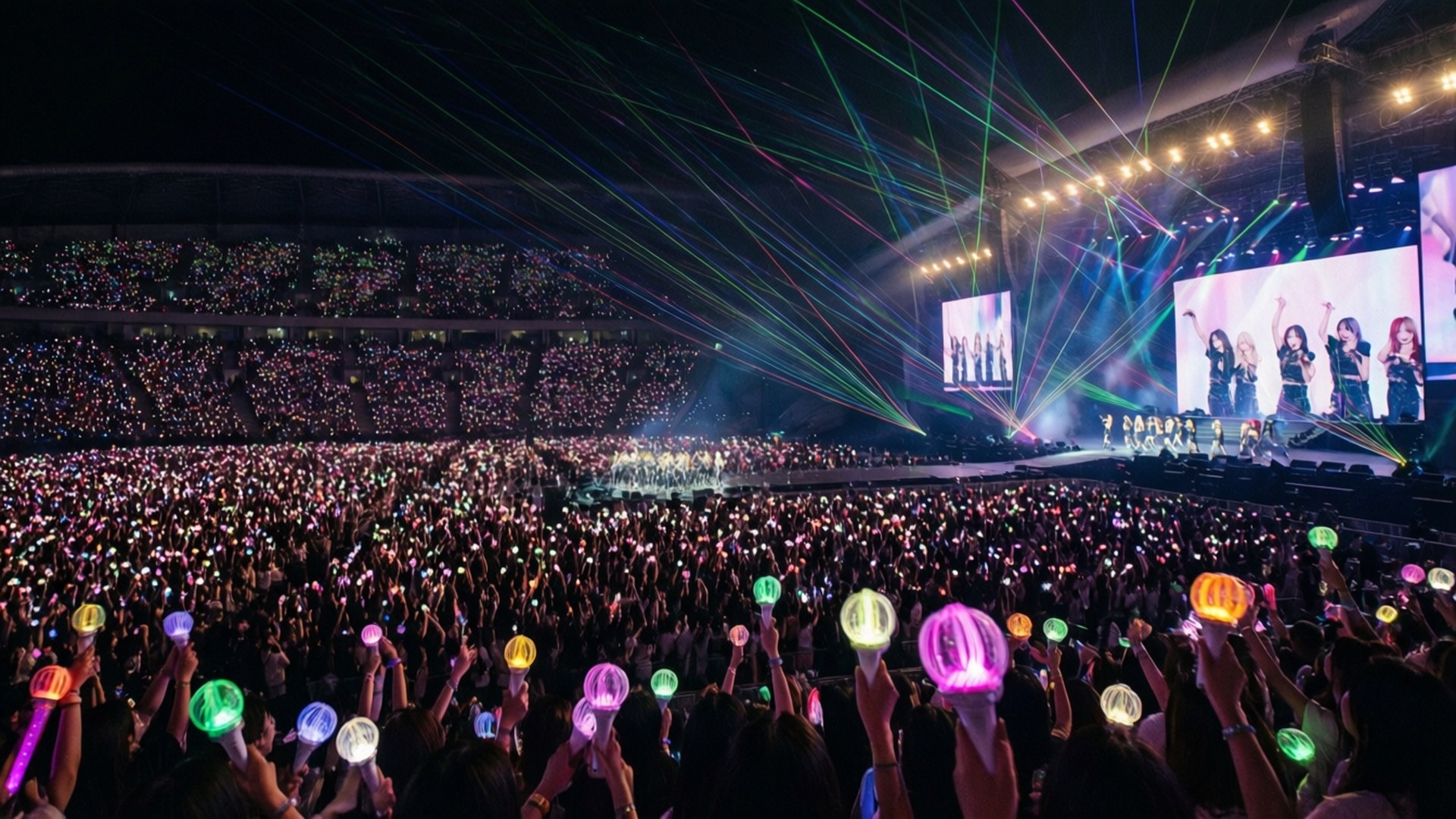 Dagat ng Lightstick sa Konsiyerto ng Kpop Wallpaper