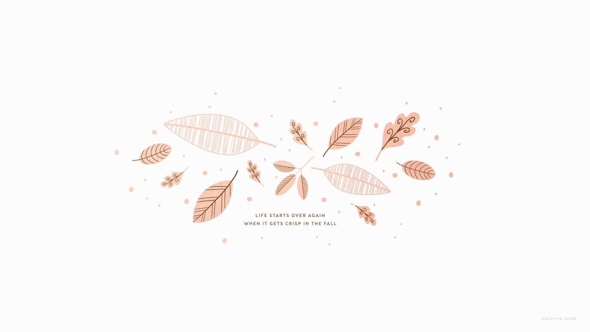 Dahon ng Taglagas Minimal Aesthetic Desktop Wallpaper