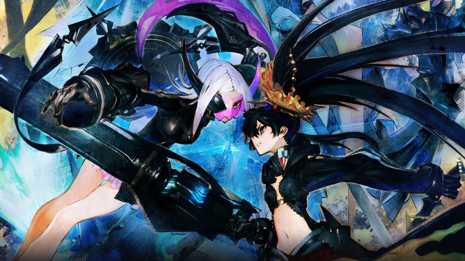 Dalawang Anime Fighter na Handa sa Labanan Wallpaper