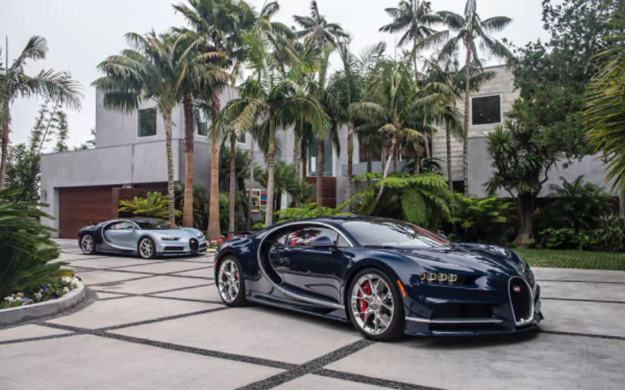 Dalawang Bugatti Chiron 4K Wallpaper
