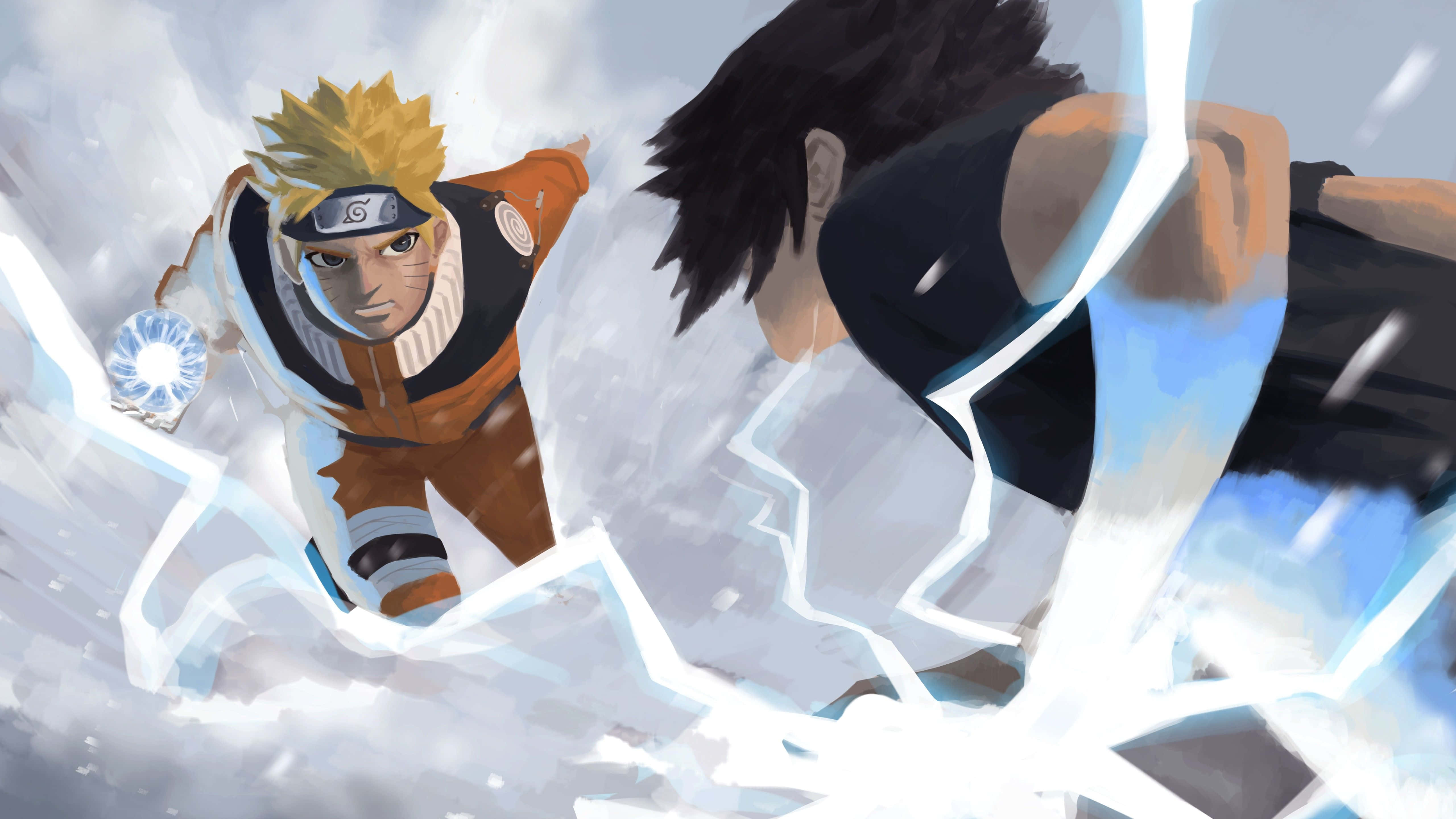"Dalawang magkaribal na naghaharap sa isang epikong Anime Fight!" Wallpaper