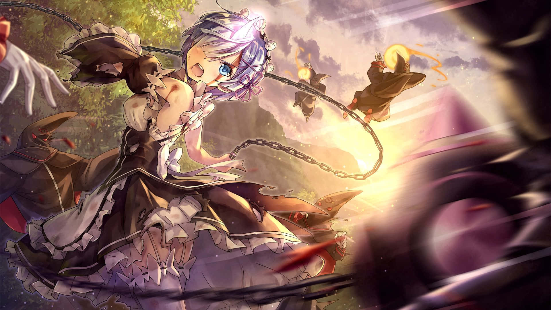 Dalawang mandirigma ang naghaharap sa isang epikong labanang anime! Wallpaper