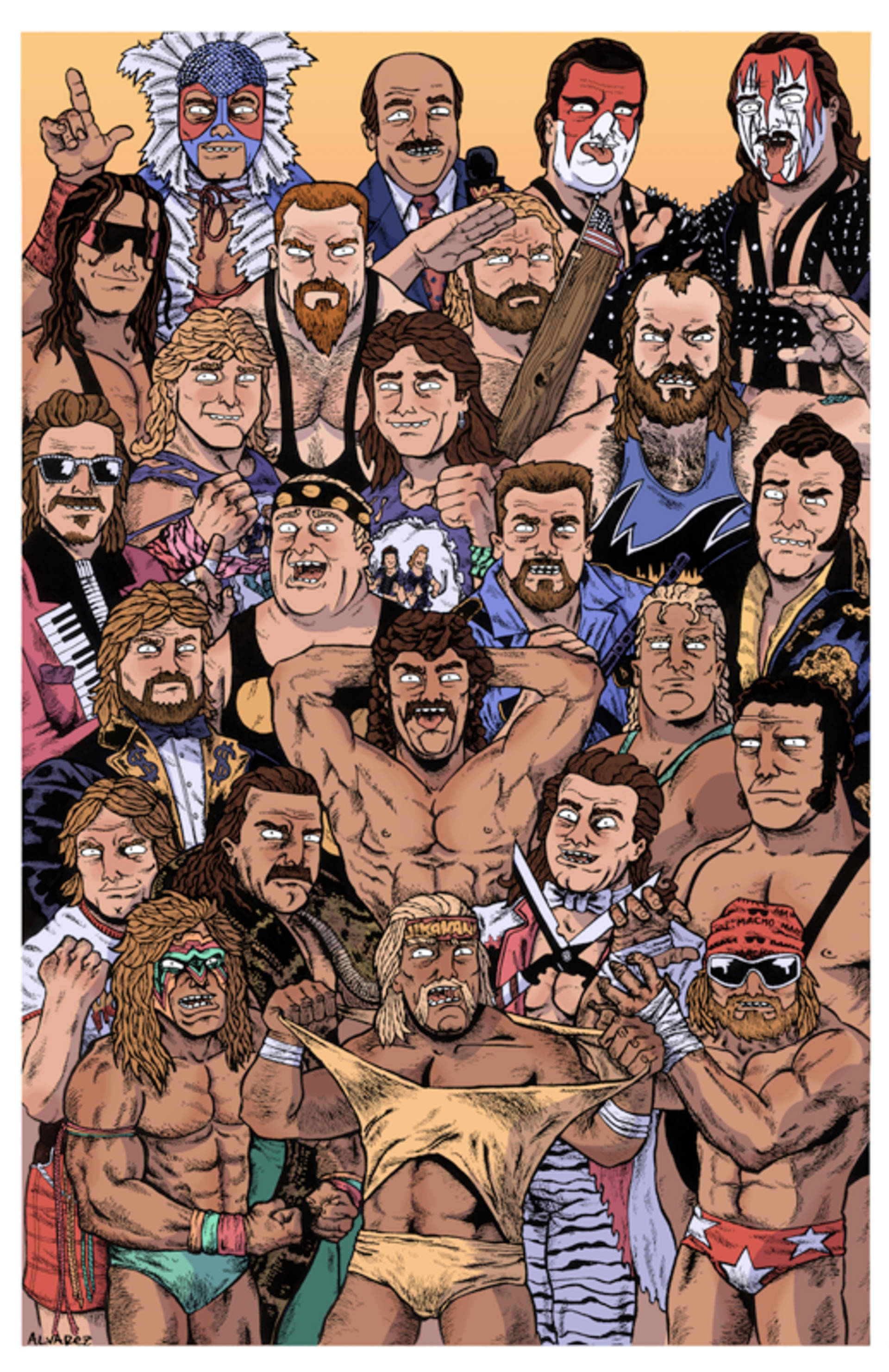 Dalawang matapang na wrestlers ay nag-aaway sa isang matinding wrestling match Wallpaper