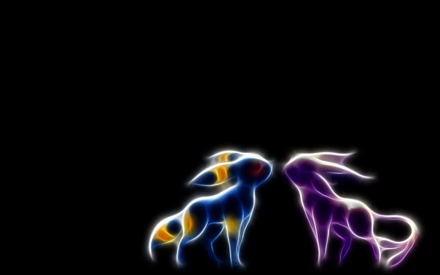 dalawang pokemon na nakatayo sa harap ng itim na background Wallpaper