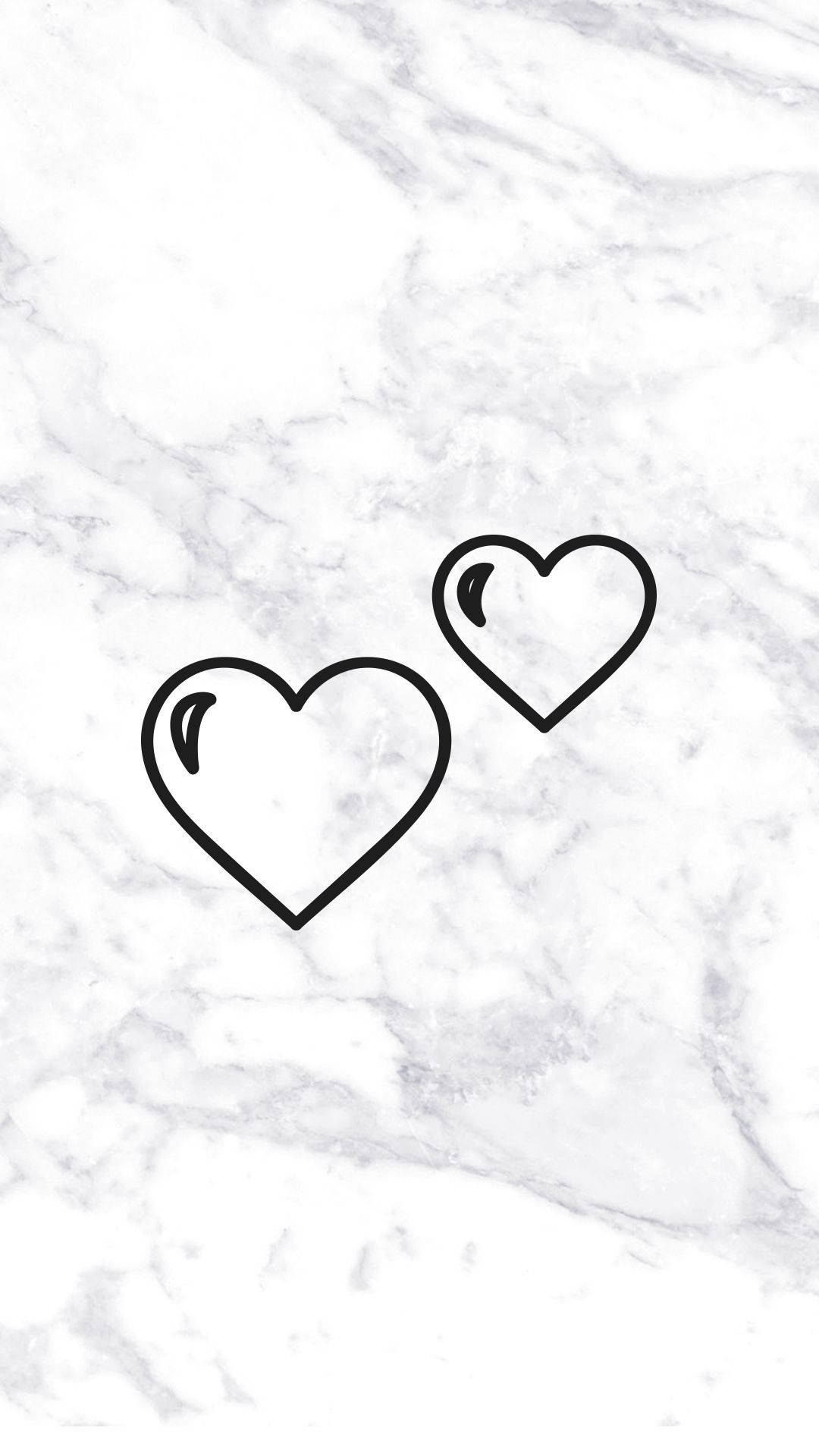 Dalawang Puso Black White Marble iPhone Wallpaper