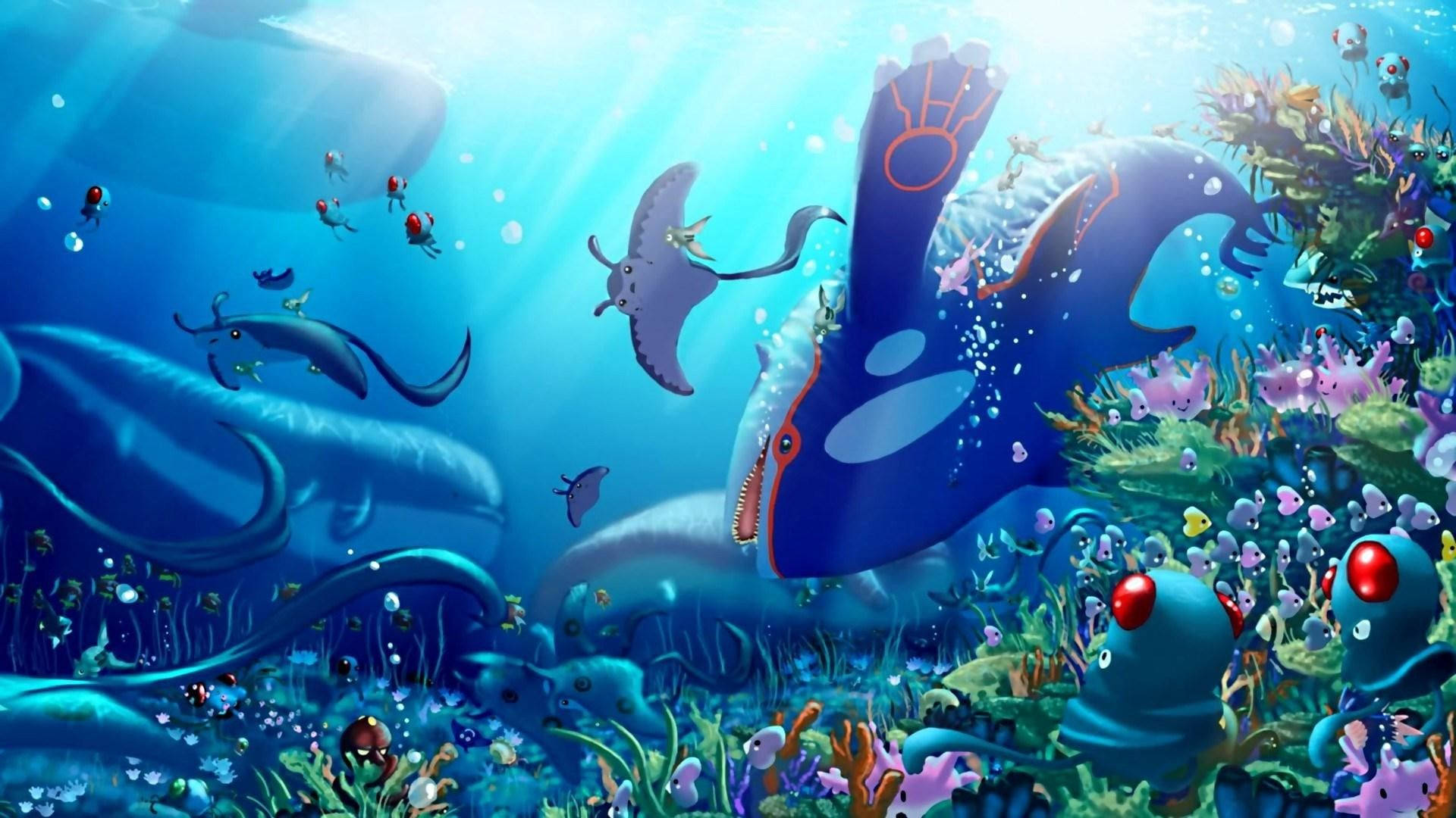 Damhin ang ganda ng Pokemon World kasama ang mga kahanga-hangang nilalang sa dagat! Wallpaper