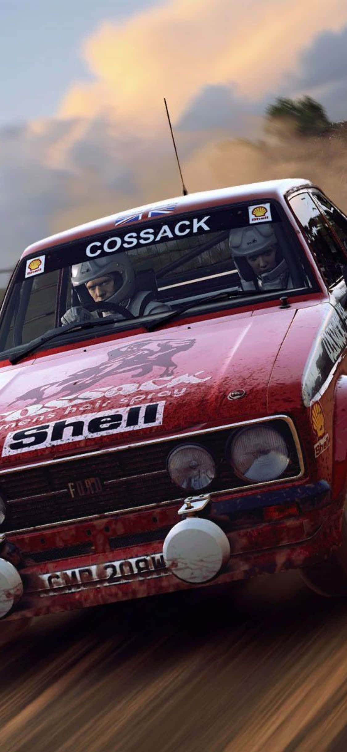 Damhin ang kilig ng adrenaline sa pagmamaneho ng isang rally car sa iPhone Xs! Wallpaper