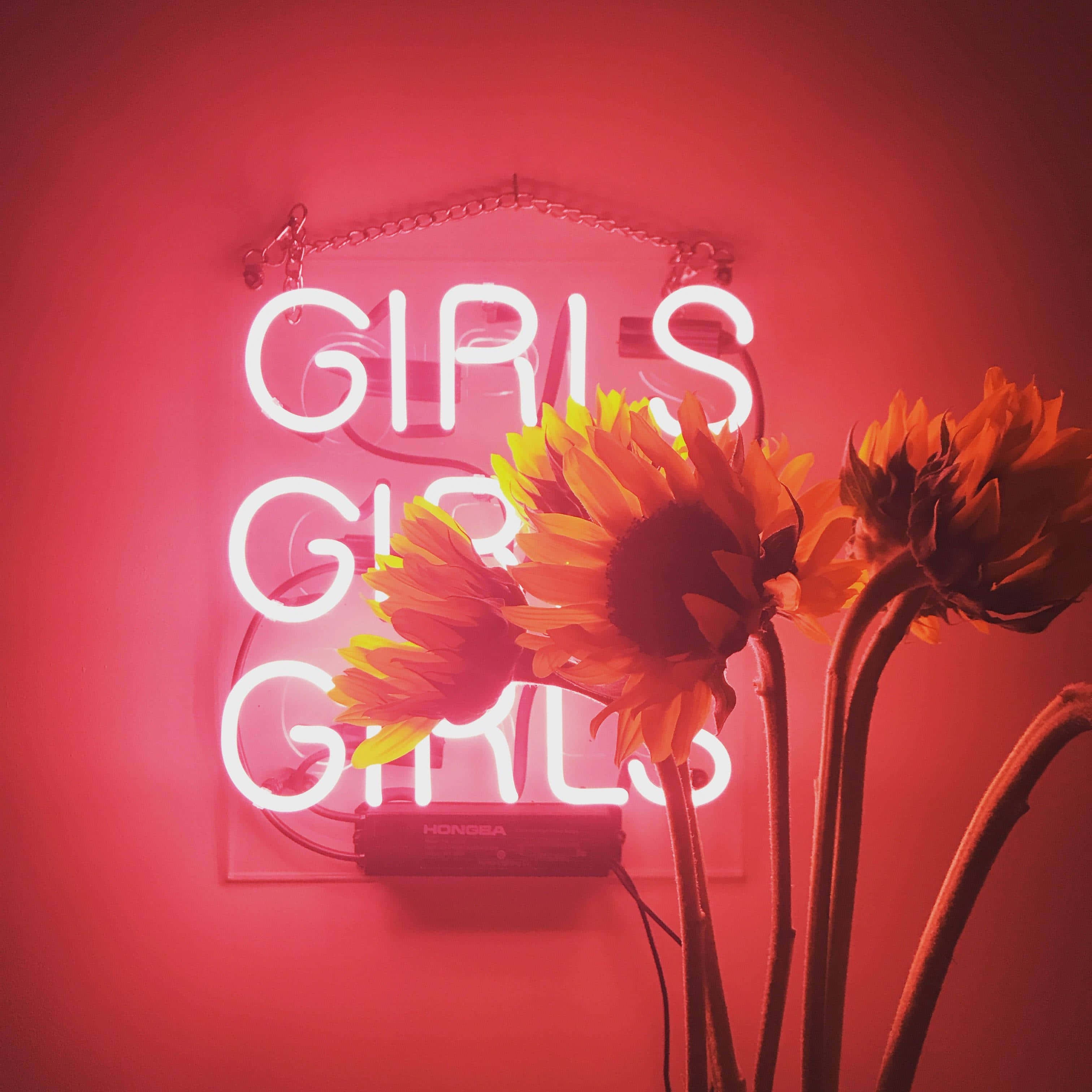 Damhin ang maapoy na enerhiya ng Neon Red Aesthetic! Wallpaper