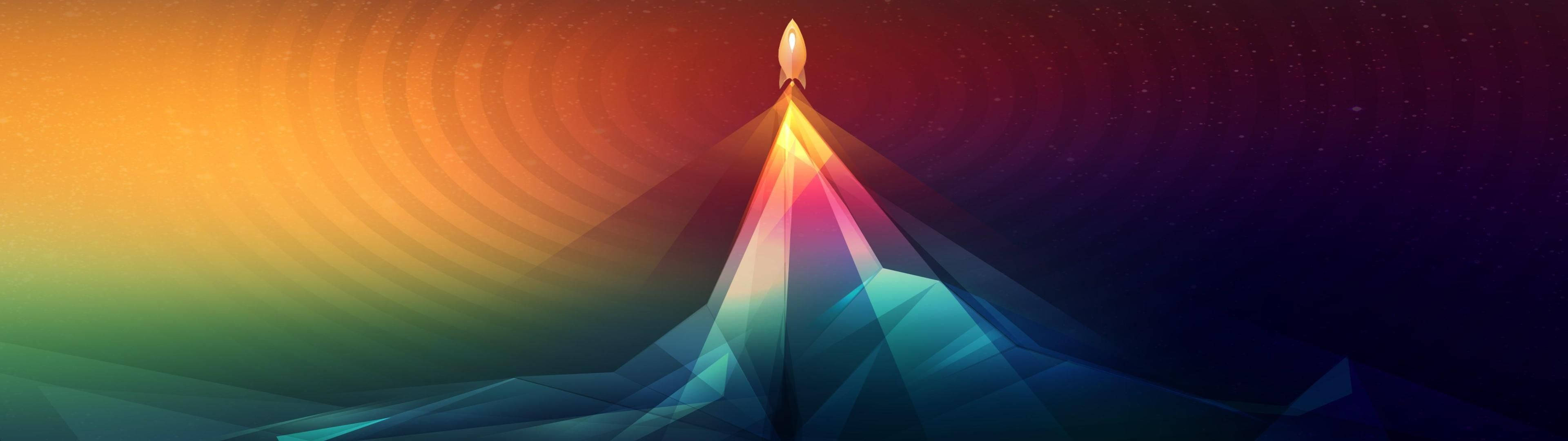 Damhin ang makulay na kagandahan ng Rainbow Mountain mula sa iyong dalawahang monitor. Wallpaper
