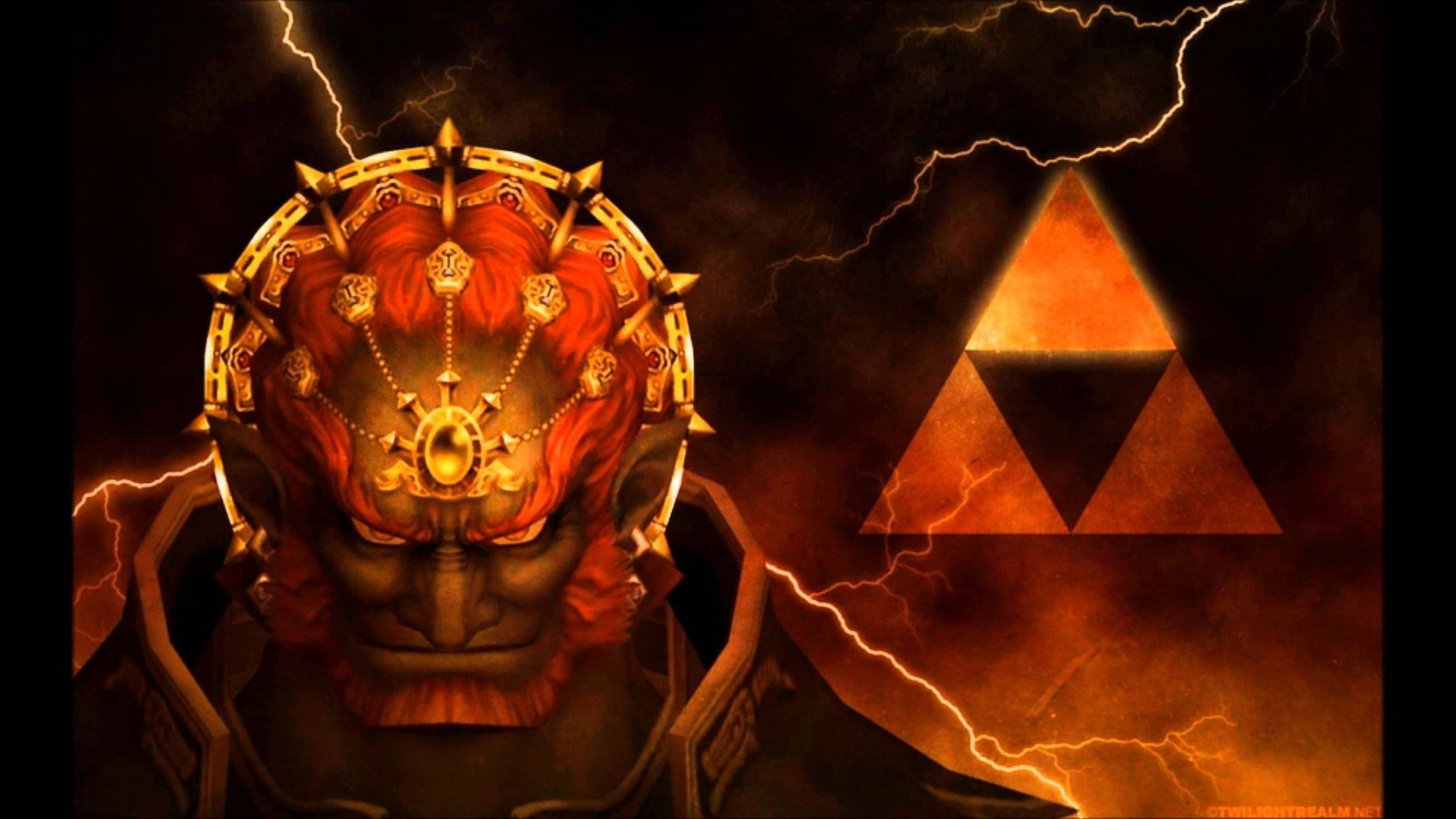 Dark Lord Ganondorf sa The Legend of Zelda na may Dark Theme Wallpaper