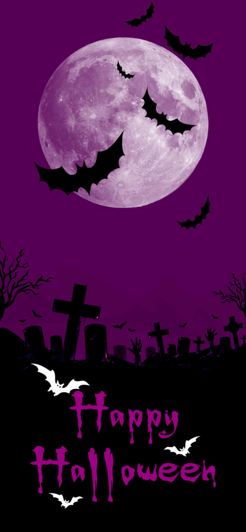 Dark Purple iPhone Halloween Background Wallpaper