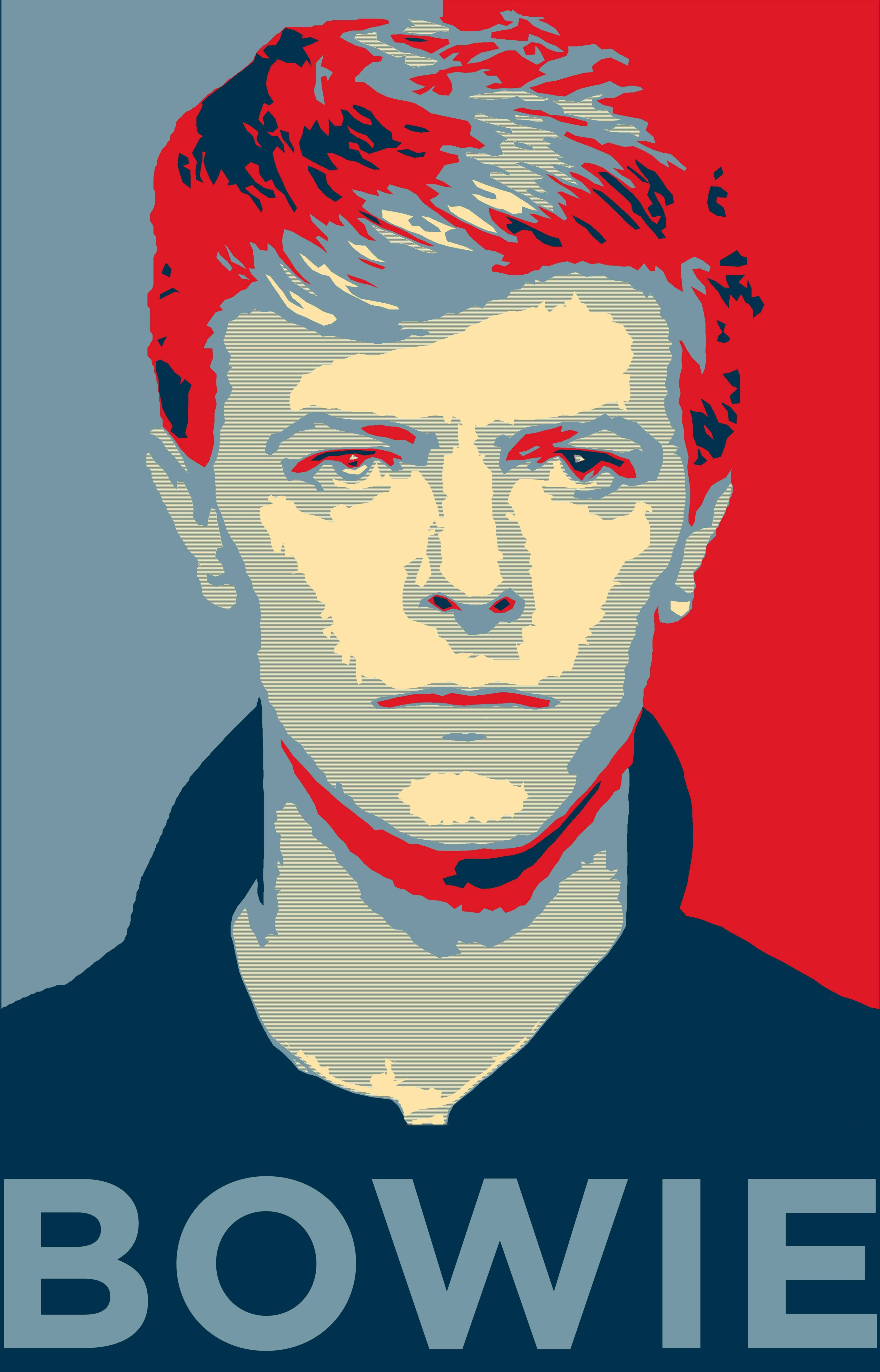 David Bowie Pulang Asul na Artwork Wallpaper