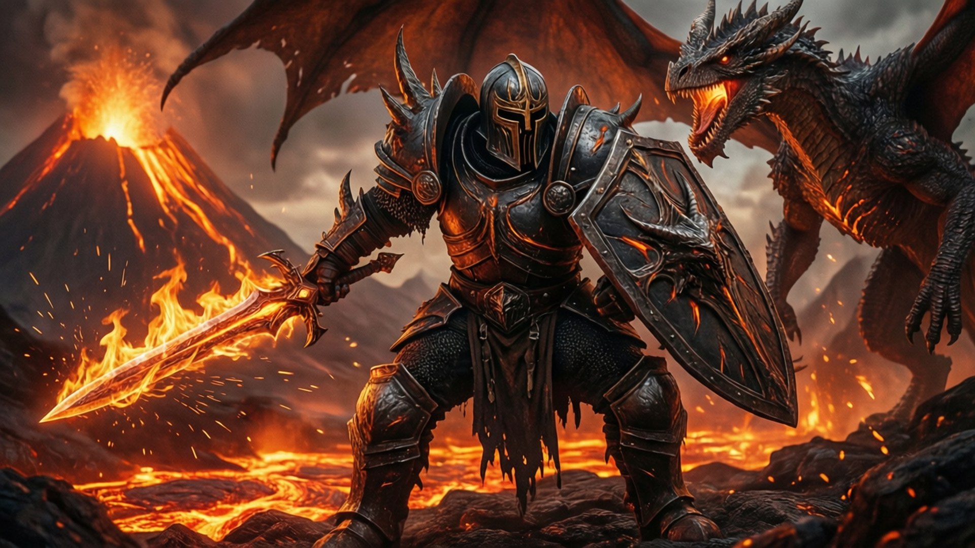 Death Knight laban sa Dragon Wallpaper