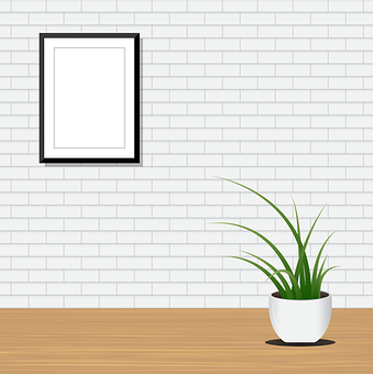 Dekorasyong Panloob na Halaman sa Puting Pader Wallpaper