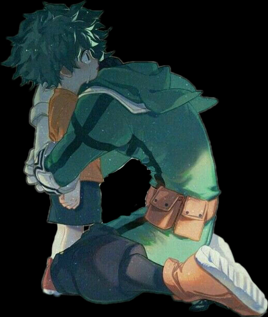 Deku Hero Costume Likod na Tanaw Wallpaper