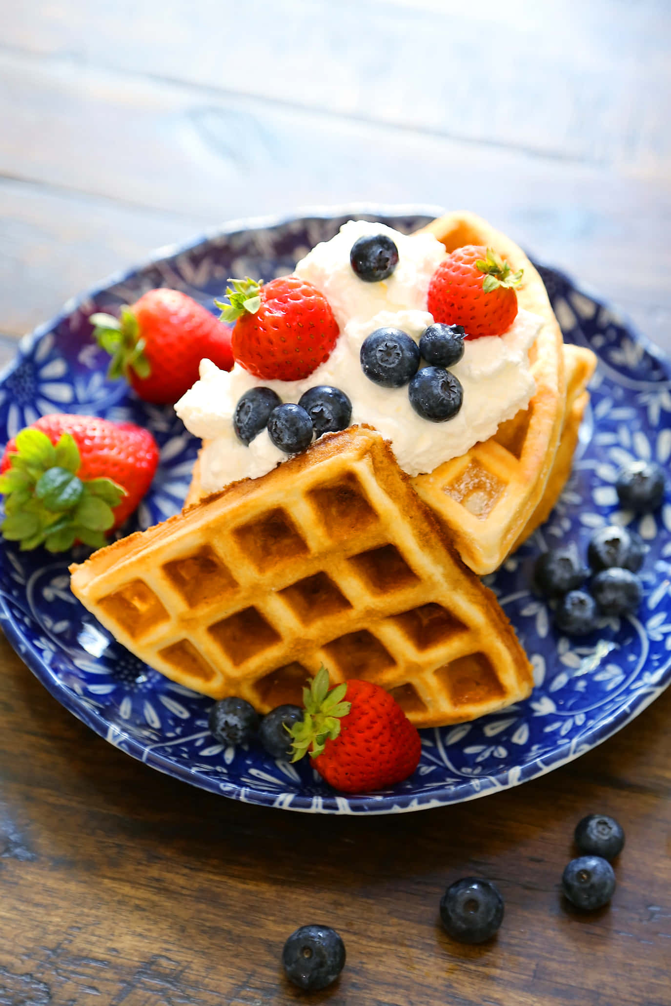 Delicious Belgian Waffle Piled High with Chocolate Wallpaper