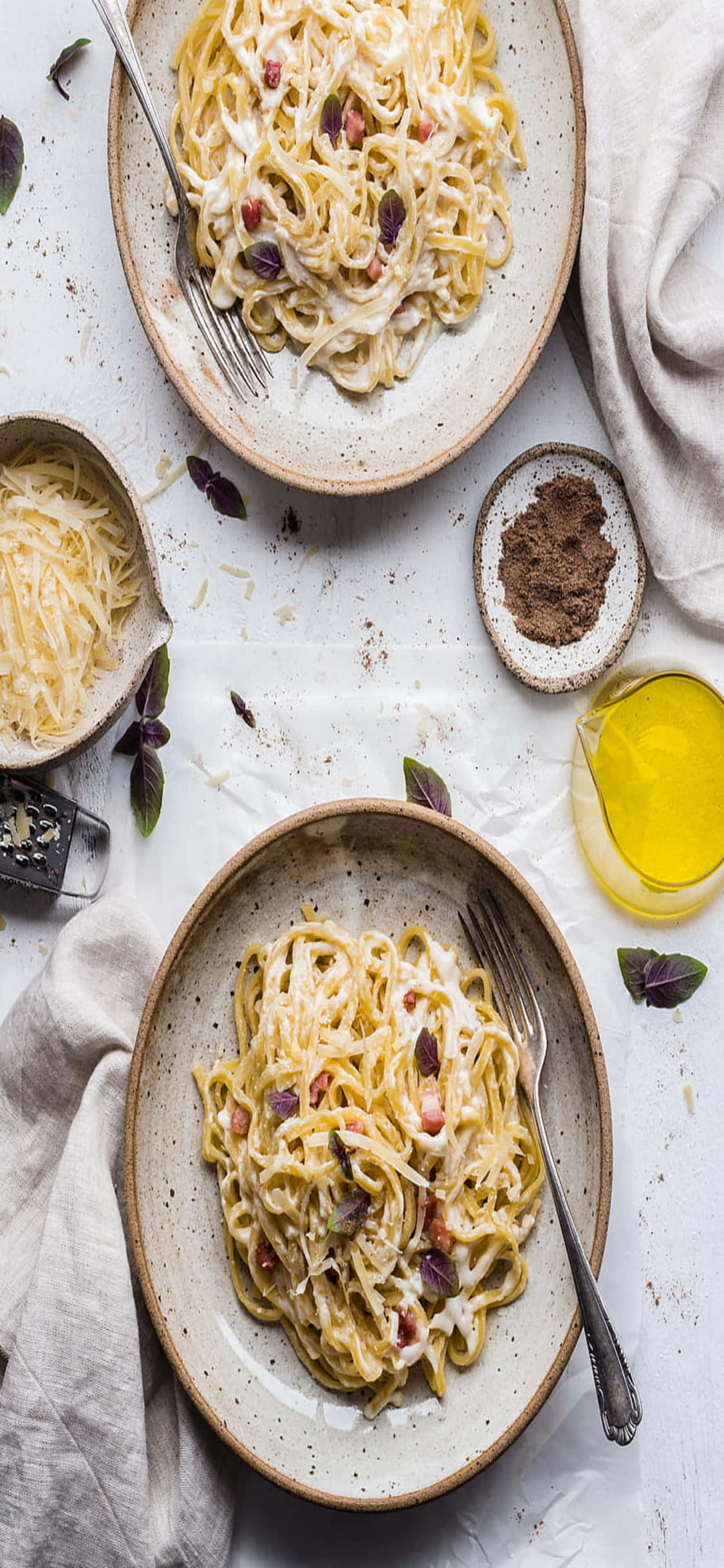 Delicious Delight with iPhone X - A Fusion of Technology and Pasta Wallpaper