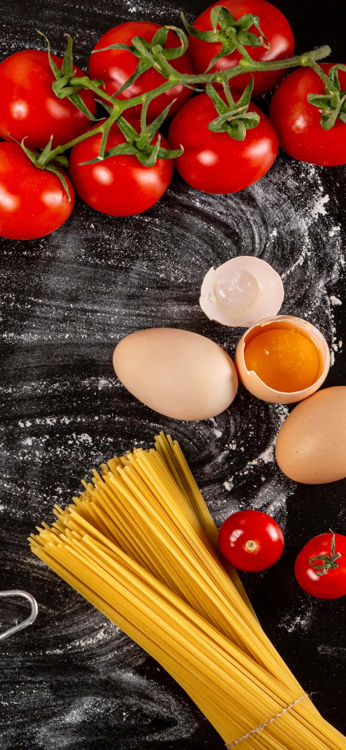 Delicious Uncooked Pasta Arrangement sa iPhone X Background Wallpaper