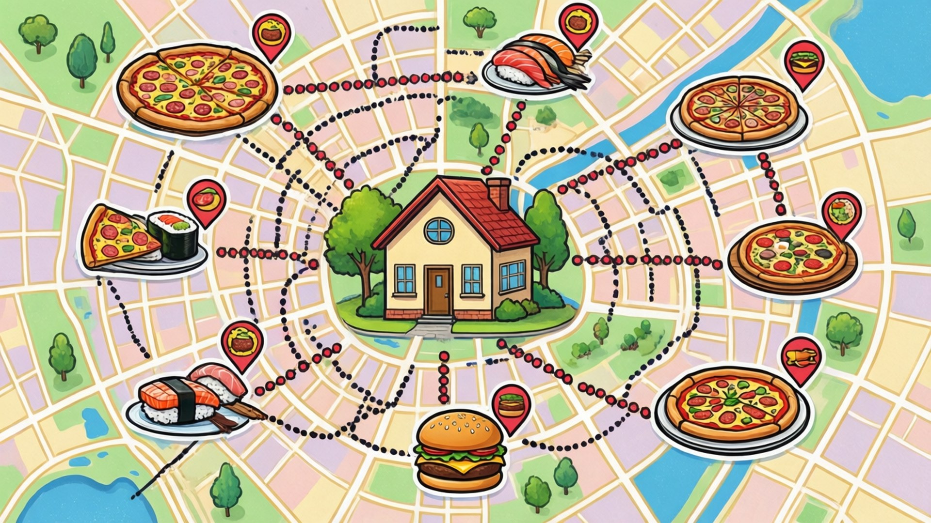 Delivery Route Map Wallpaper