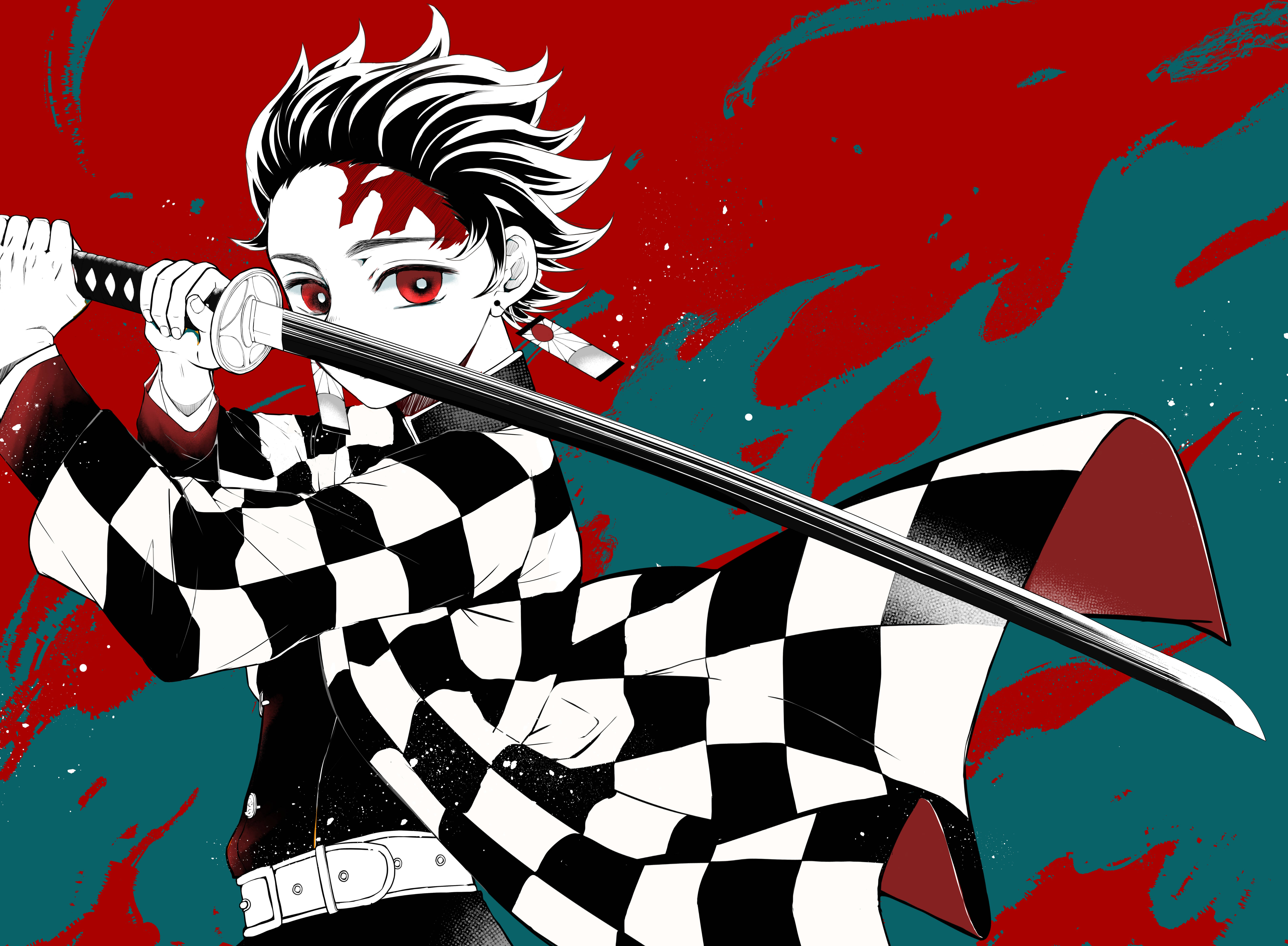 Demon Slayer 4K Tanjiro Berde Wallpaper
