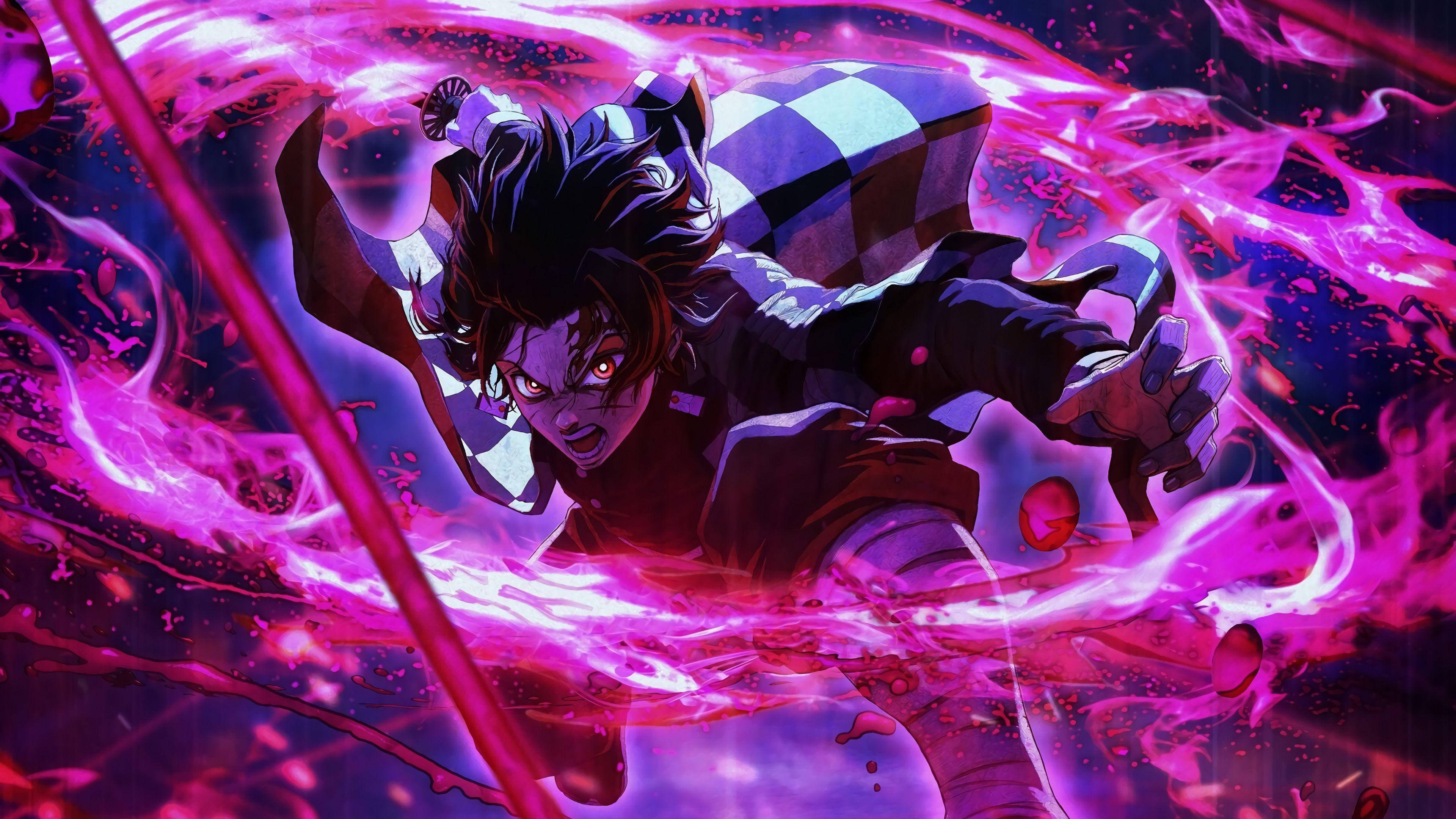 Demon Slayer 4K Tanjiro Apoy Wallpaper