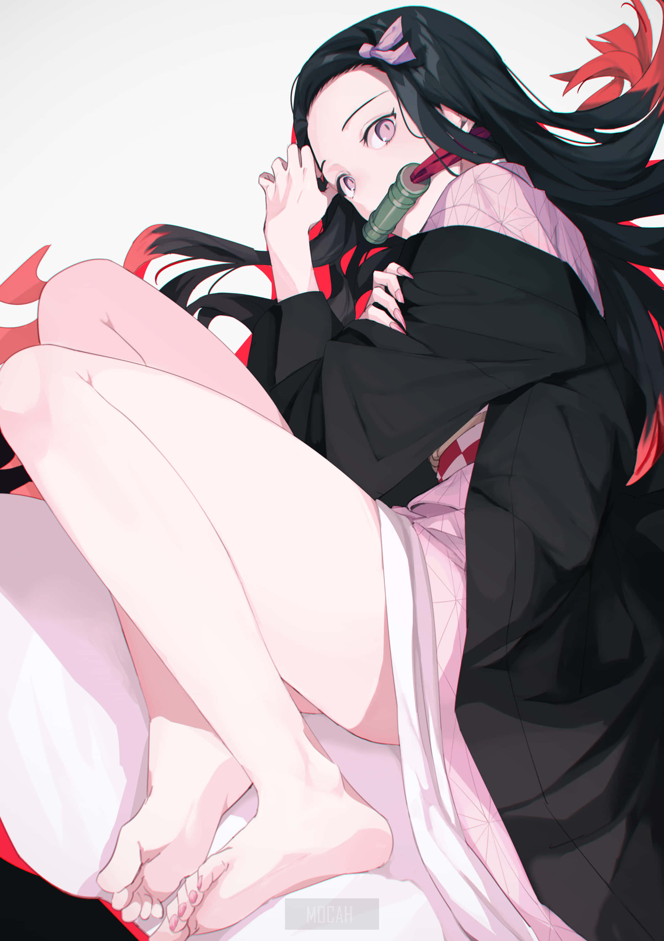 Demon Slayer Kimetsu No Yaiba Nezuko Kamado Anime Babae Paa Wallpaper