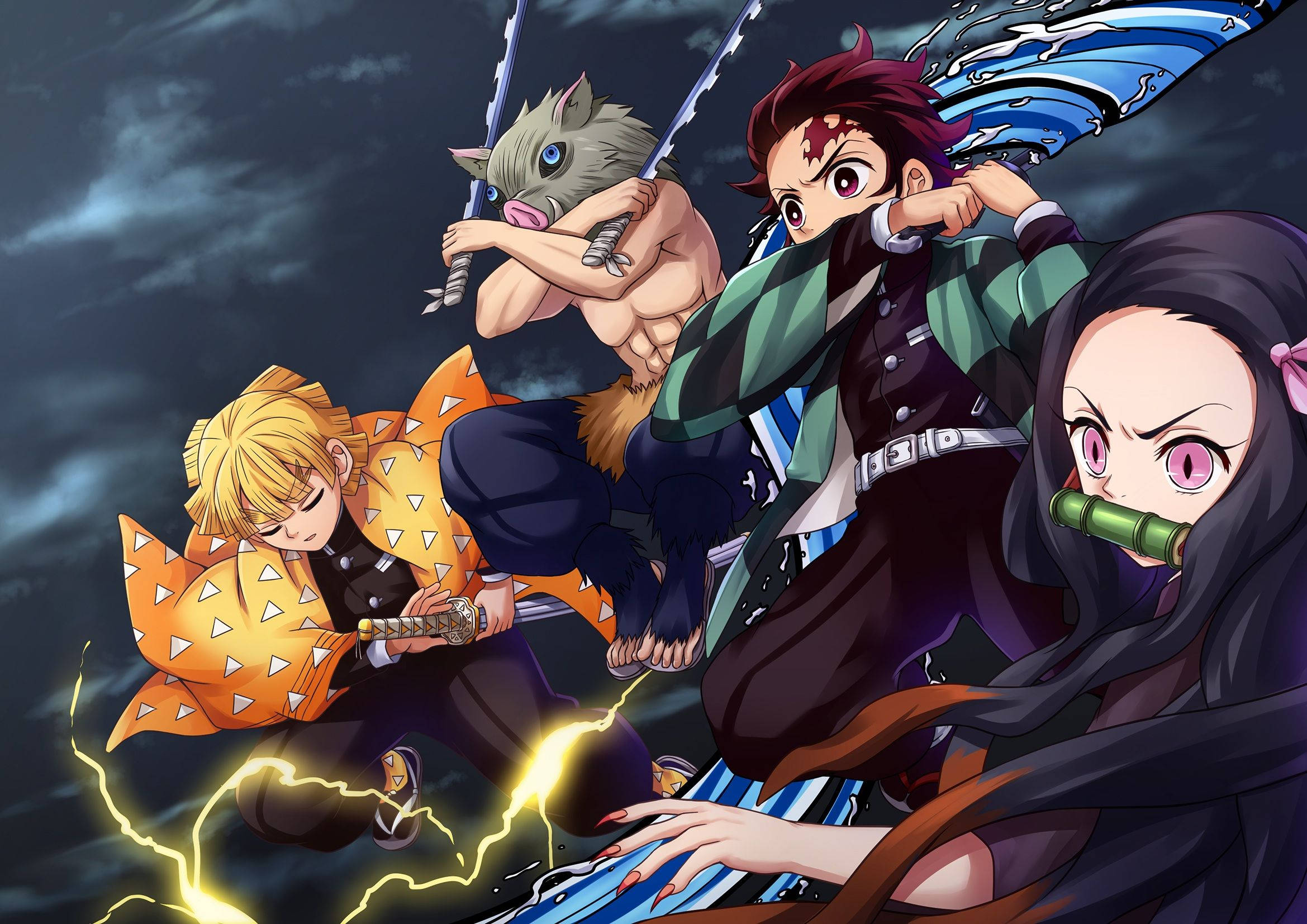 Demon Slayer, si Tanjiro At Iba Pa Wallpaper