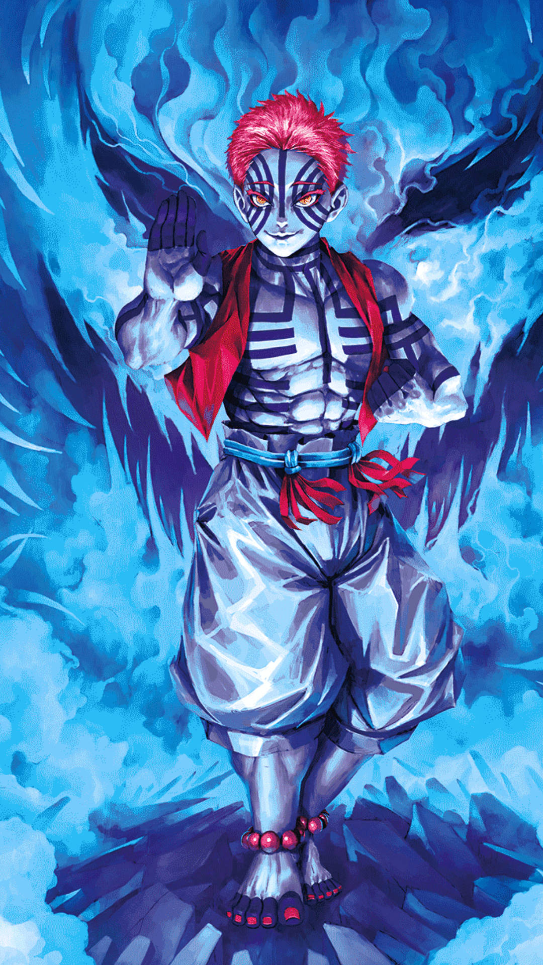 Demonyong Haring Muzan Akaza ng Demon Slayer Wallpaper