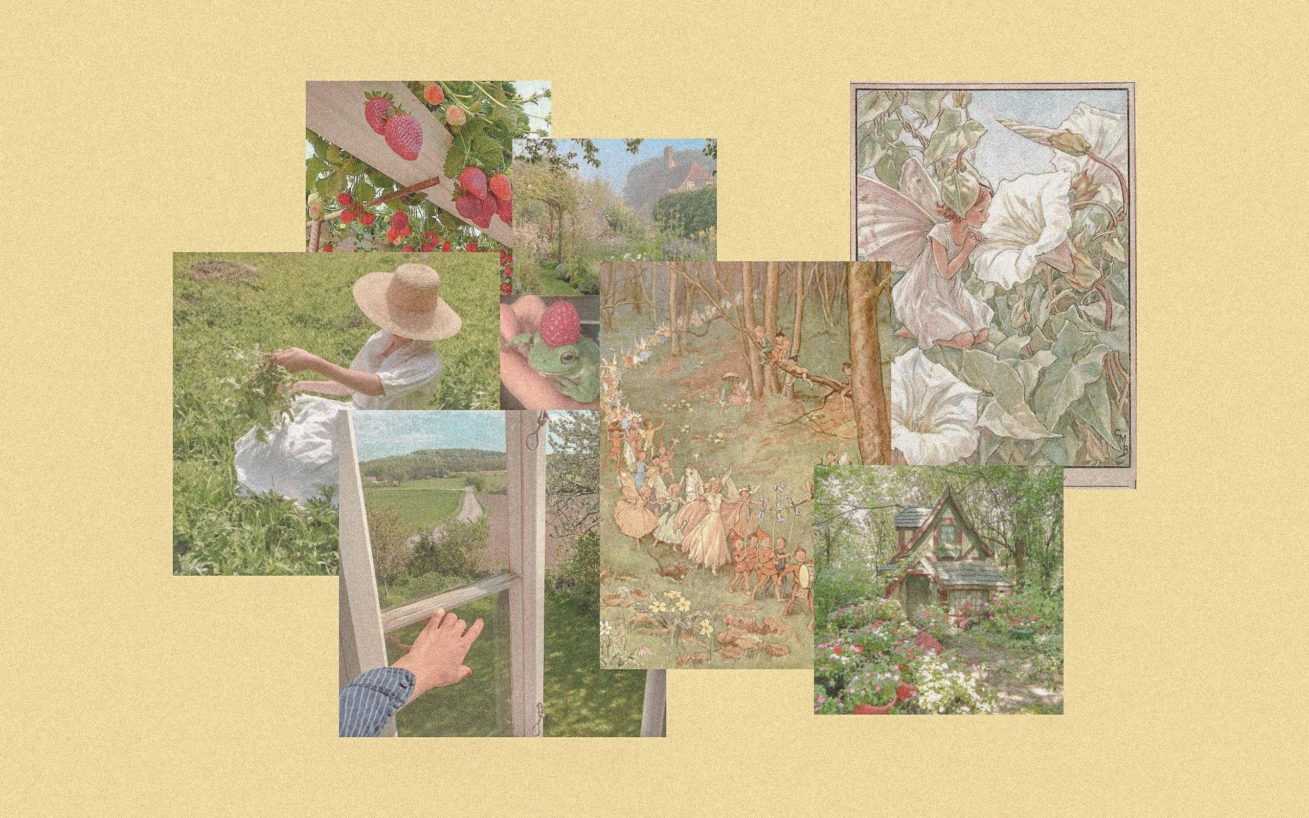 Desktop na Cottagecore ng Buhay-Kubo Wallpaper